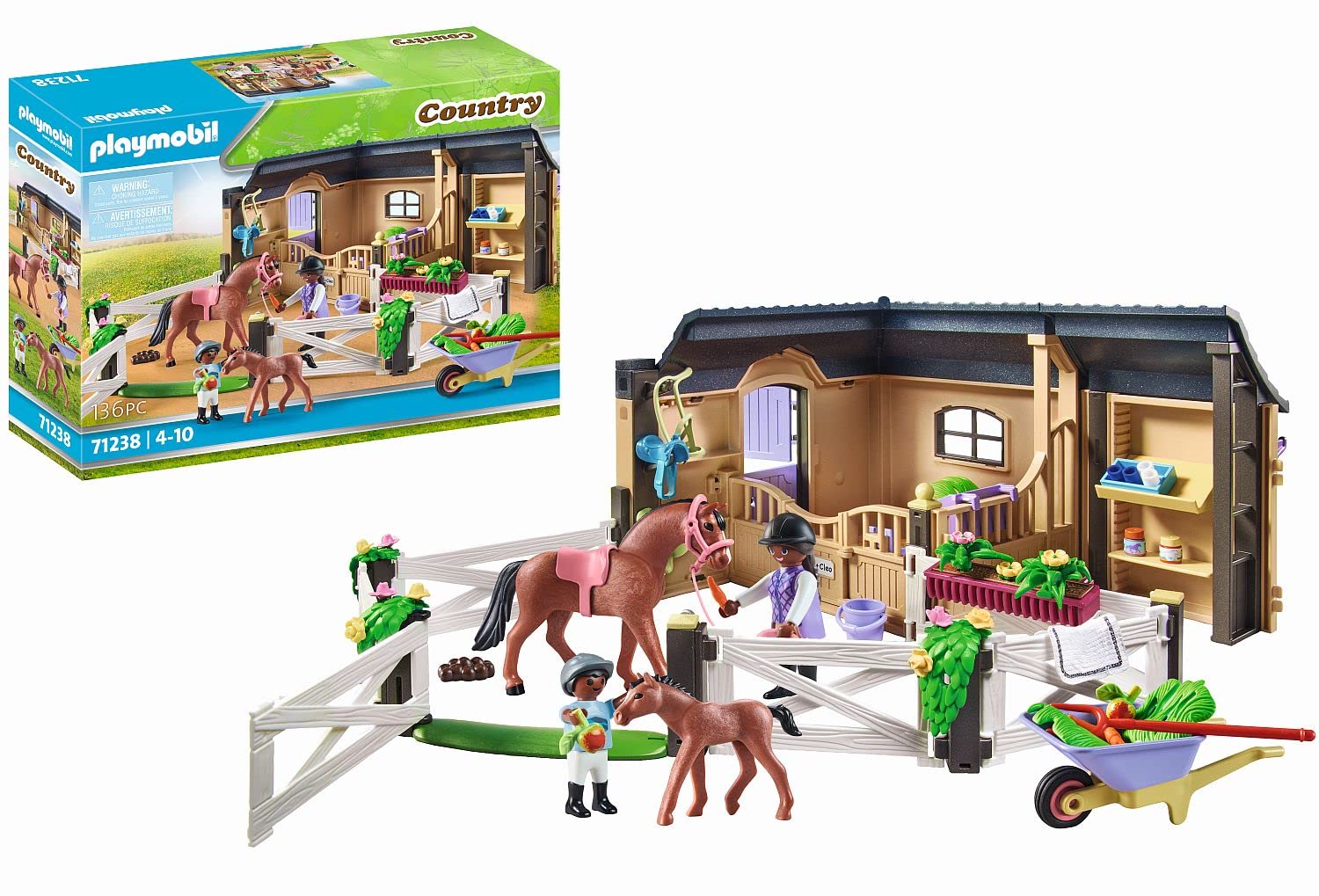 Playmobil 71238 Country Riding Stable, pony Farm, Horse Toys, Fun Imaginative Role-Play, Playset Suitable for Children Ages 4+