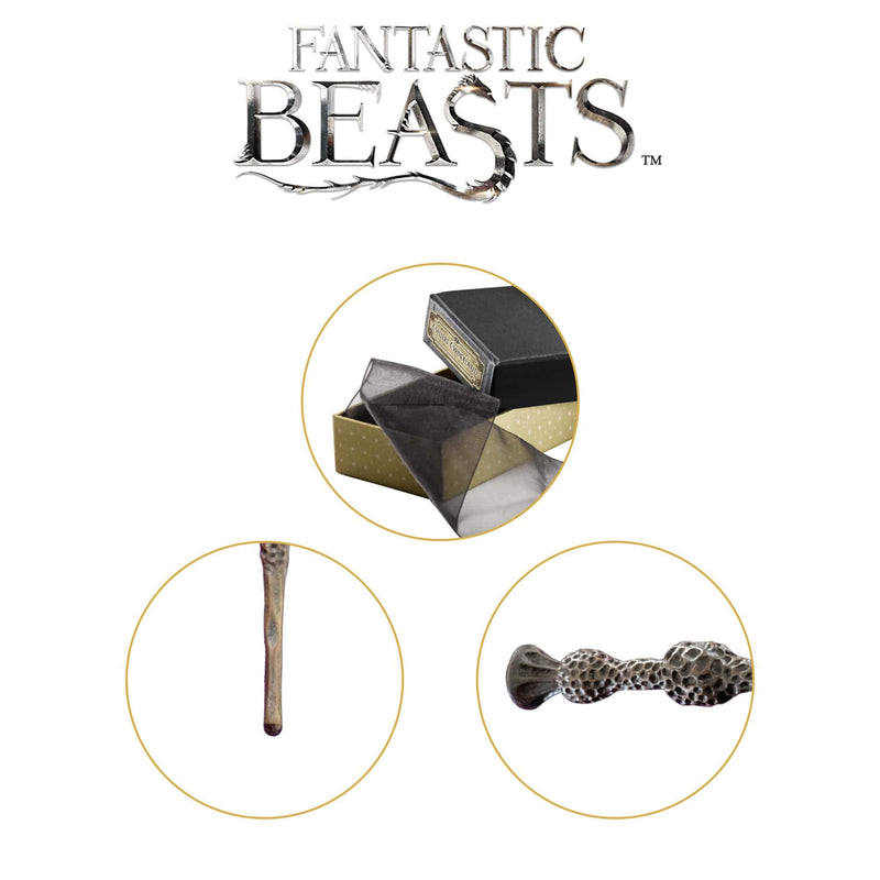 The Noble Collection Gellert Grindelwald Wand in Collectors Box 15 inch Gellert Grindelwald Wand With Collectors Wand Box - Fantastic Beasts Film Set Movie Props Wands