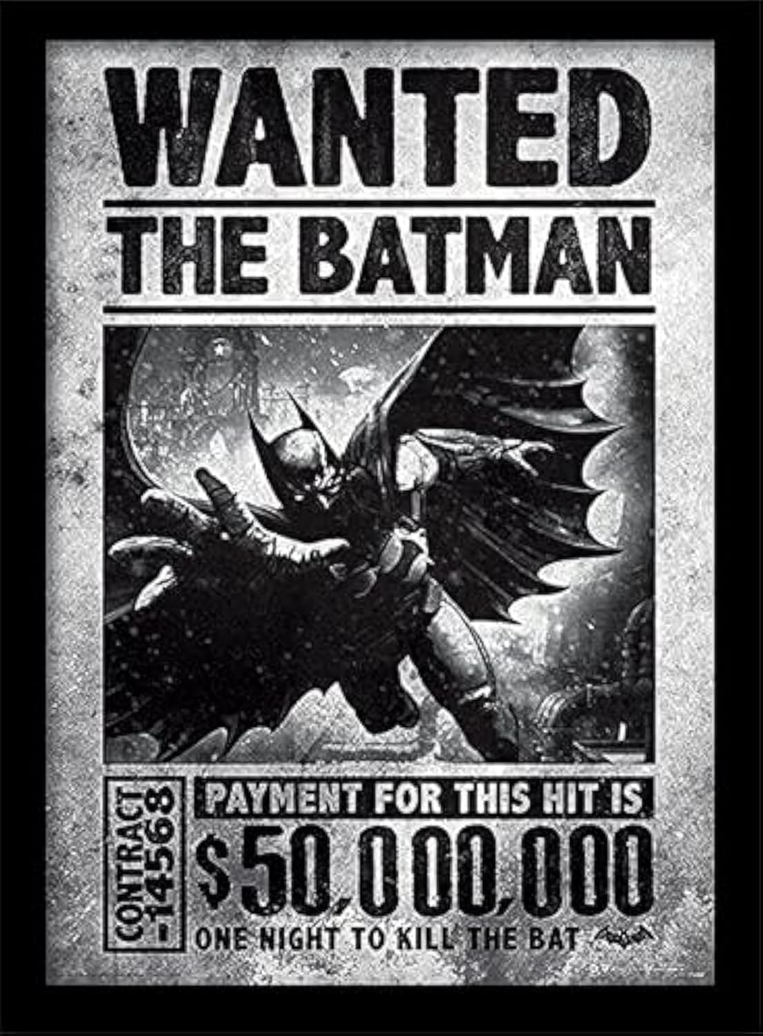 DC Comics FP11085P-PL Batman Arkham Origins 30 X 40 cm "Wanted" Framed Print