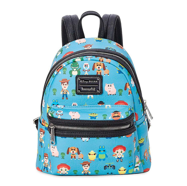 Loungefly x Toy Story Chibi Characters Allover-Print Mini Backpack, Blue, One Size, Modern