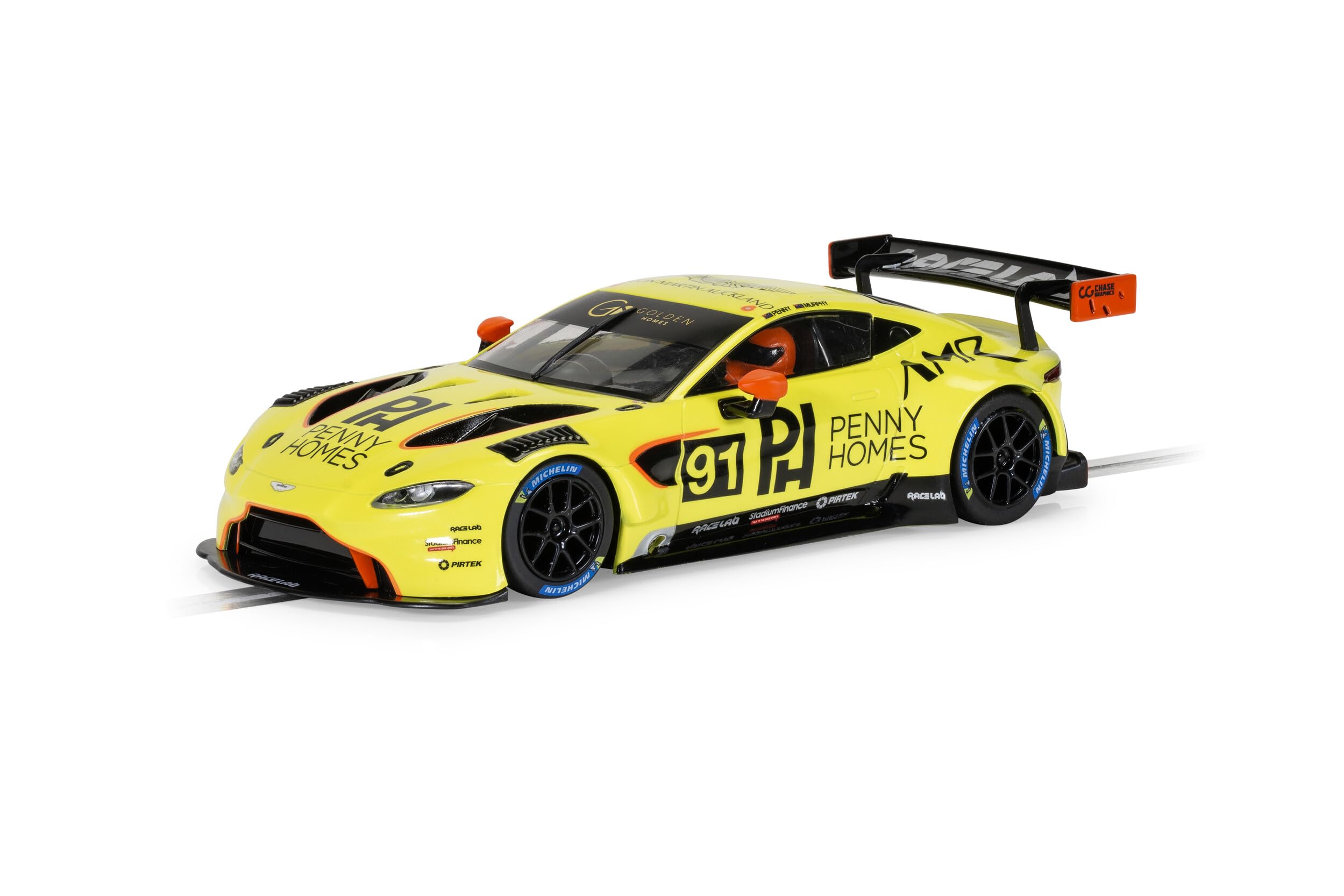 Scalextric Cars - C4446 Aston Martin GT3 Vantage – Penny Homes Racing – Ronan Murphy - Toy Slot Car for use Race Tracks or Set - Small Kids Gift Ideas for Boy/Girl Ages 5+