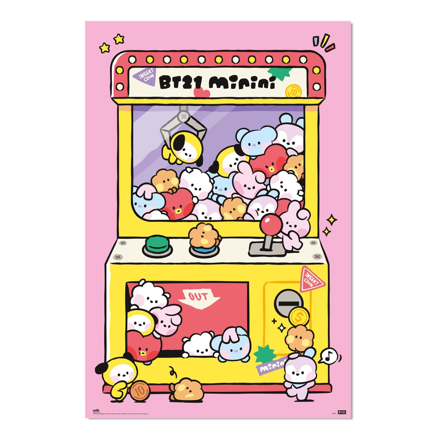 Grupo Erik BT21 Arcade Machine Poster - 36 x 24 inches / 91.5 x 61 cm - Shipped Rolled Up - Cool Posters - Art Poster - Posters & Prints - Wall Posters