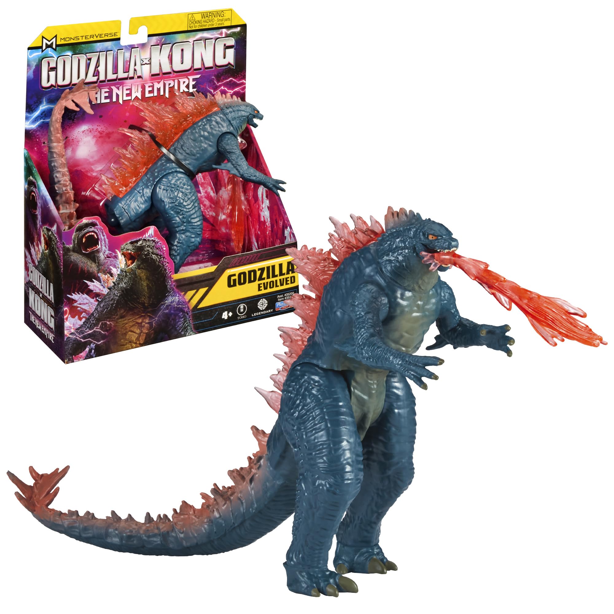 MonsterVerse Godzilla x Kong: The New Empire, 6-Inch Godzilla Evolved Action Figure Toy, Iconic Collectable Movie Character Toy, Includes Heat Ray Power Feature, Toy Suitable for Ages 4 Years+