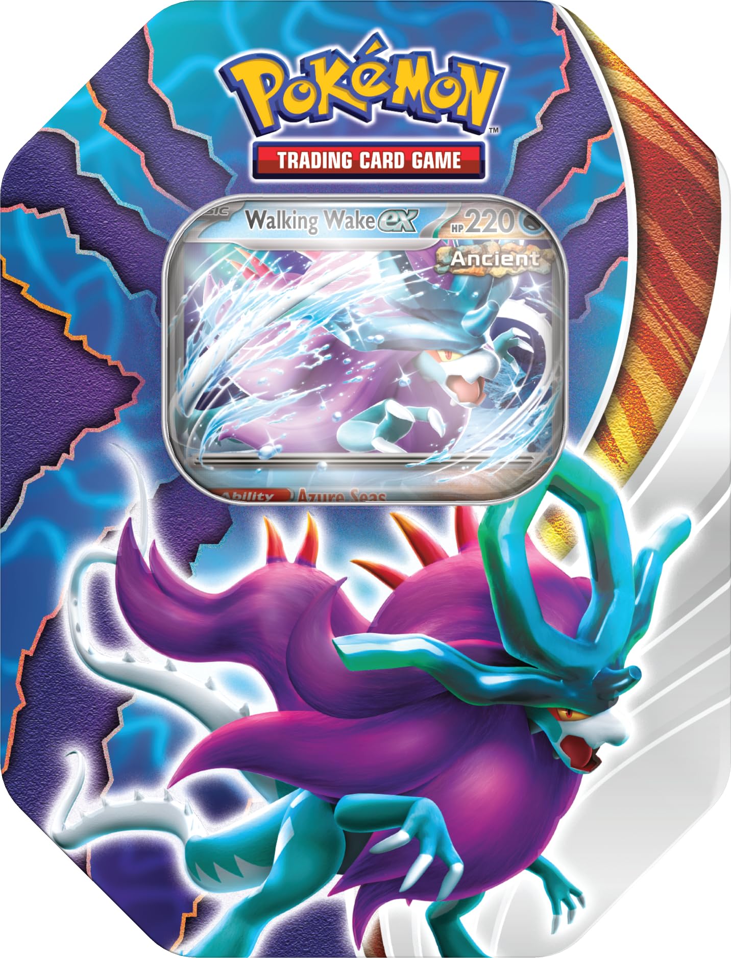 Pokémon TCG: Paradox Clash Tin - Walking Wake ex (1 Foil Promo Card & 4 Pokémon TCG Booster Packs)