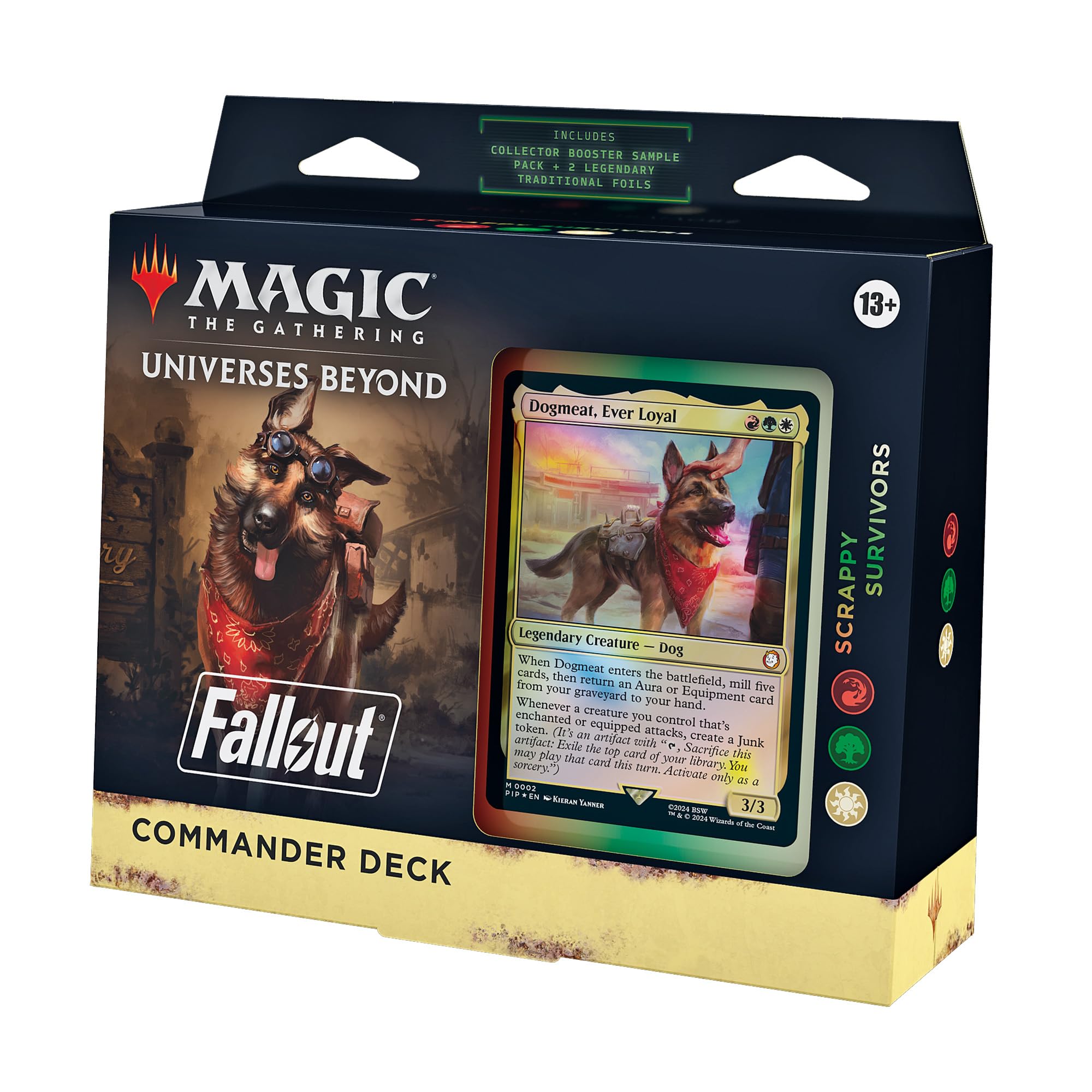 Magic: The Gathering Fallout Commander Deck - Scrappy Survivors (100-Card Deck, 2-Card Collector Booster Sample Pack + Accessories)