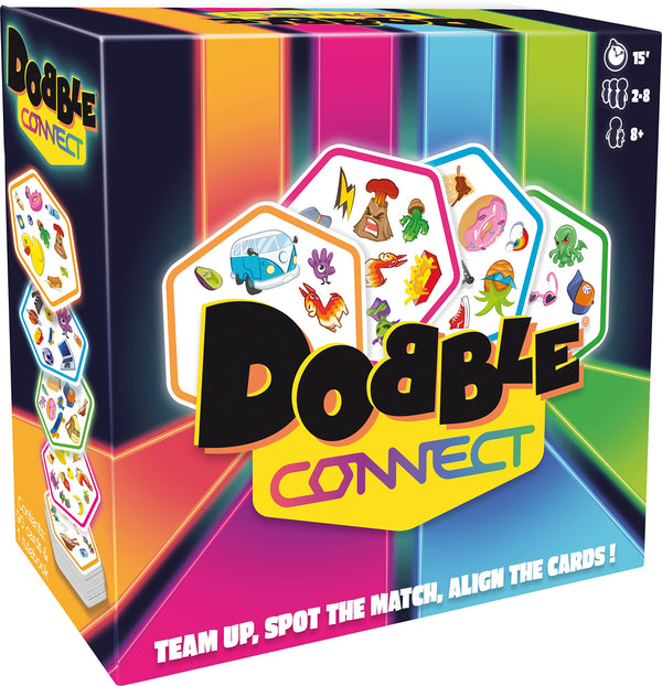 Asmodee | Dobble Connect | Quick Reaction Card Game | Ages 8+ | 2-8 Players | 20 Minutes Playing Time