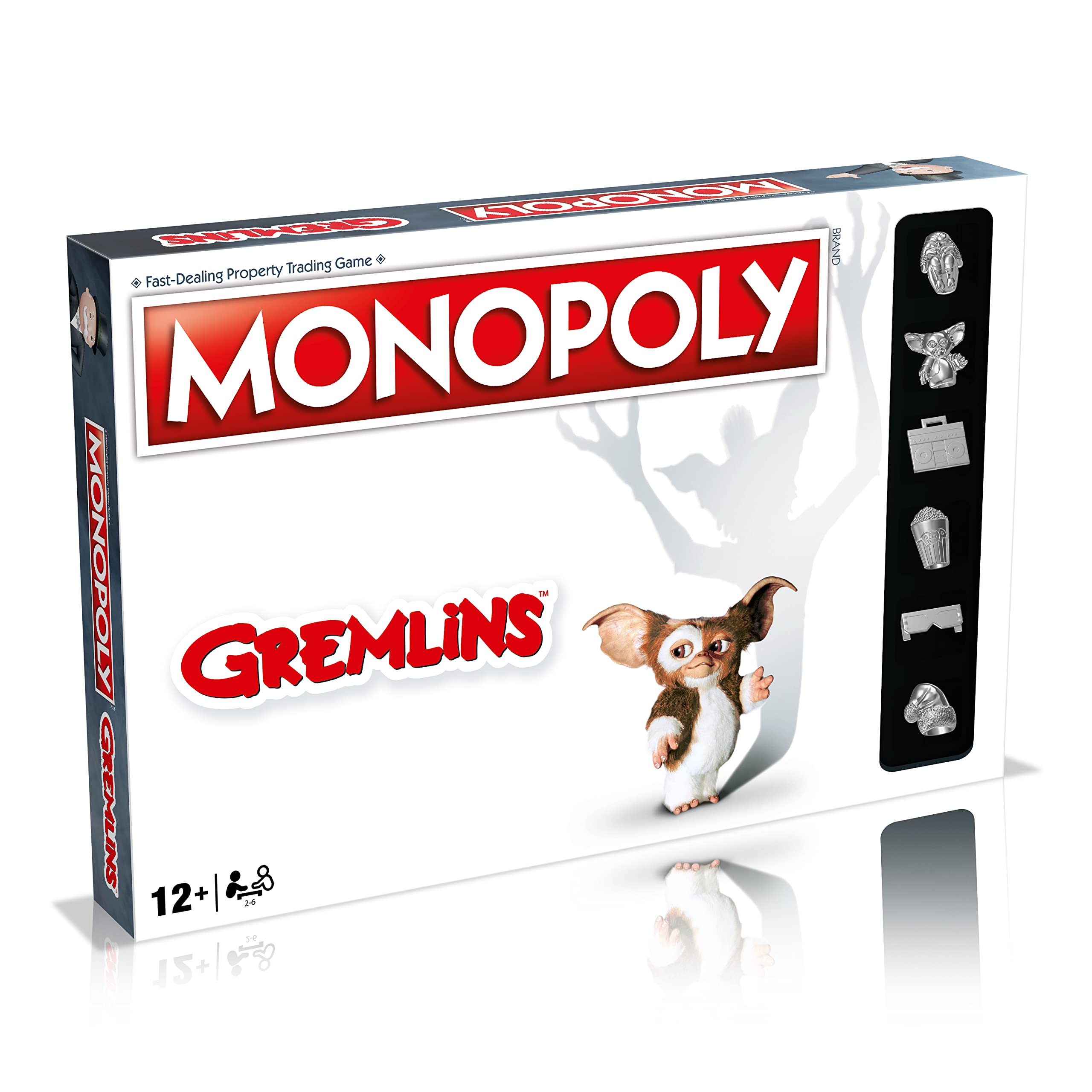 Winning Moves Gremlins Monopoly Board Game, Play with Chrysalis, Gizmo, Boombox and Popcorn, Tour Kingston Falls and invest in Christmas lights and displays, 2-6 player game for ages 8 plus