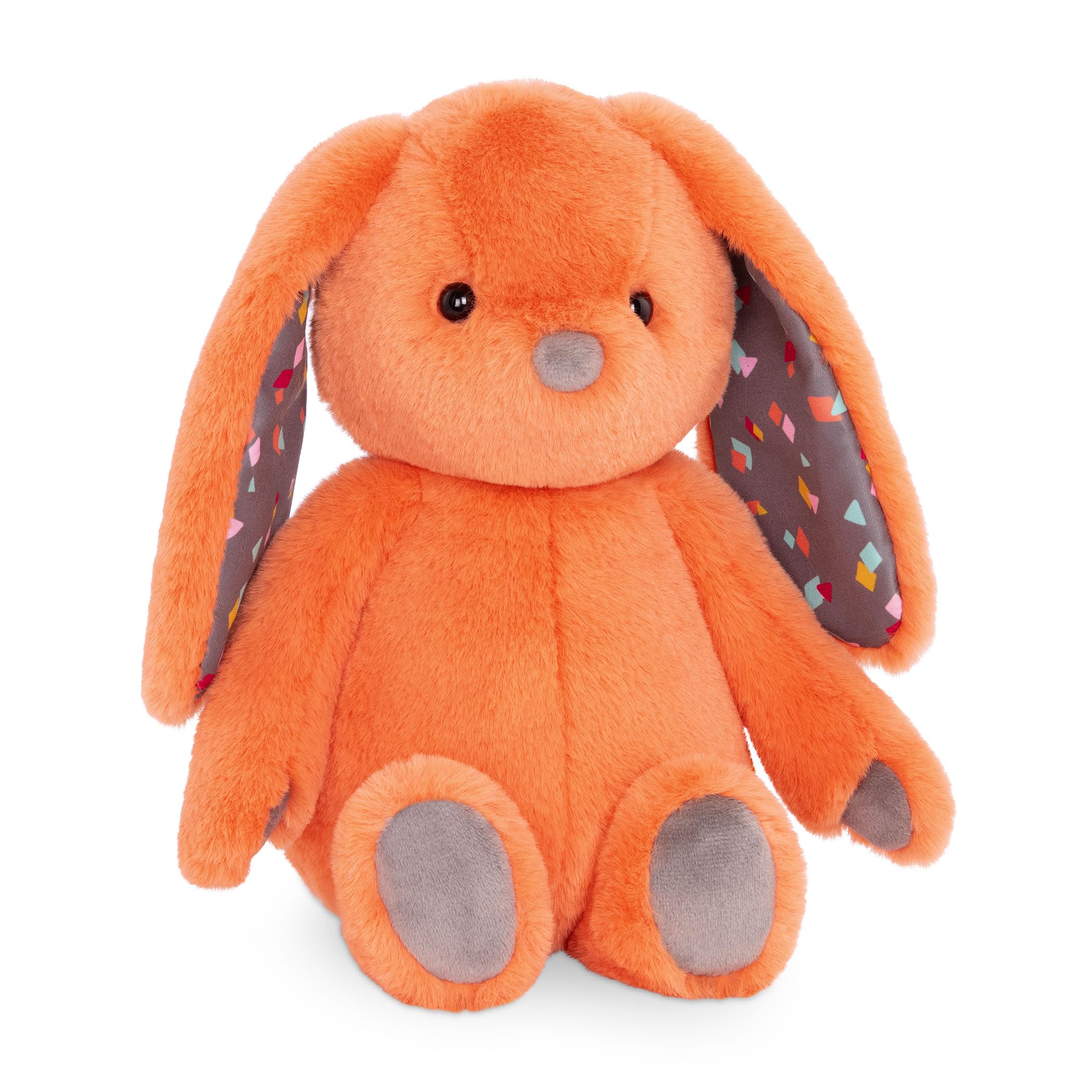 B. toys – Plush Bunny - Super Soft Stuffed Animal - Washable Rabbit Toy - HappyHues for Babies and Toddlers - 0 Months +, Coral Orange