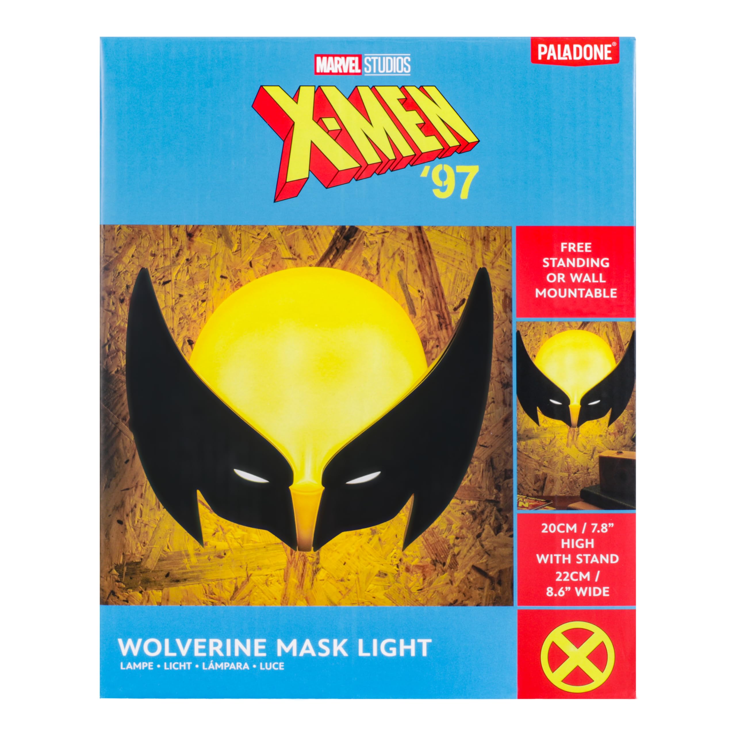 Paladone Wolverine Mask Light - Officially Licensed Marvel Merchandise, Wall Mountable or Free-Standing X-Men Character Lamp, USB or Battery Powered