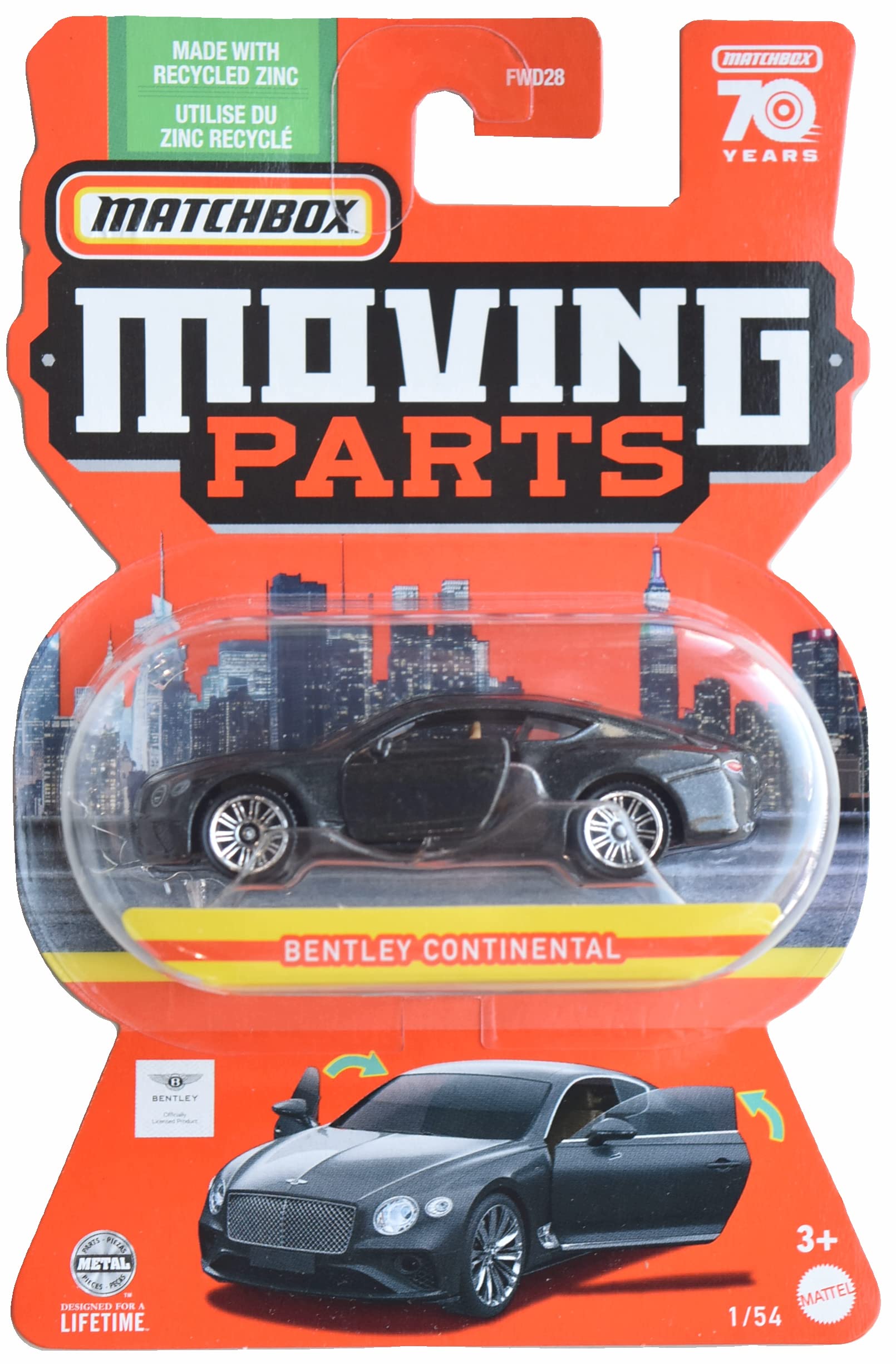 Matchbox Bentley-Continental, Moving Parts 1/54