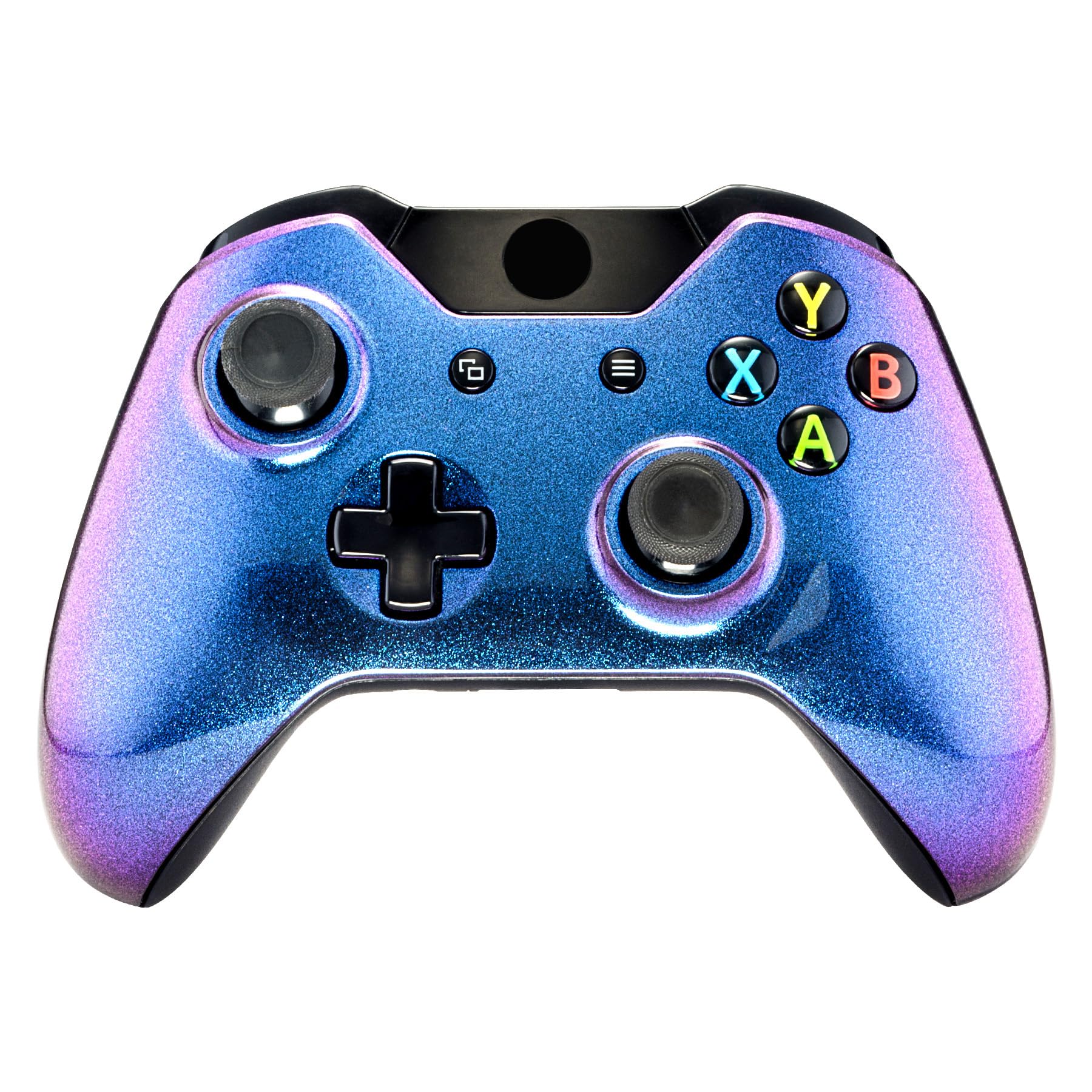 eXtremeRate® Purple Blue Chameleon Anti Slip Front Shell Faceplate Top Case Upper Cover Replacement Parts for Xbox One Controller