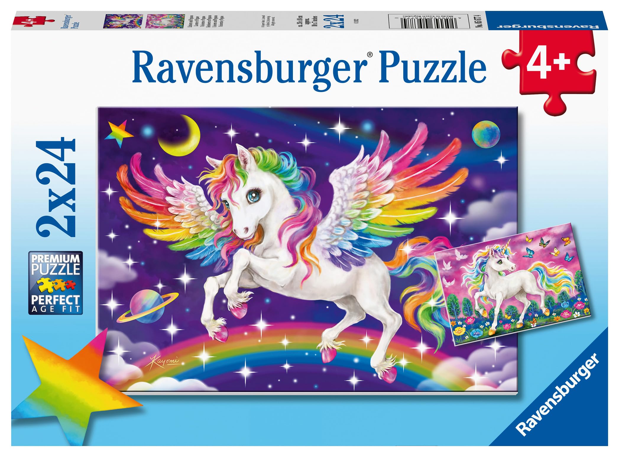 Ravensburger Unicorn & Pegasus Jigsaw Puzzles for Kids Age 3 Years Up - Toddler Toys - 2x 24 Pieces