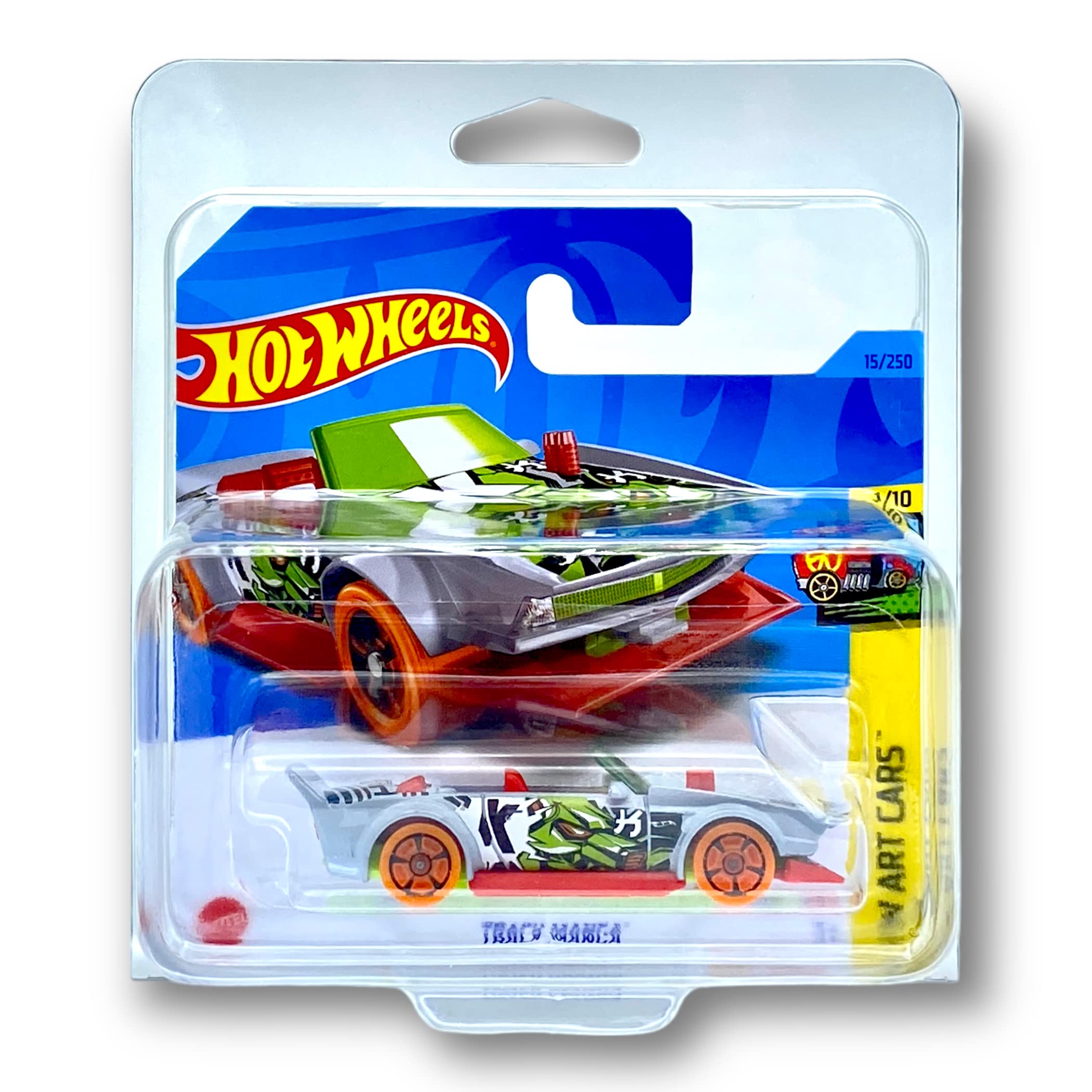 Hot Wheels Track Manga (Grey, Orange & Red) 1/10 HW Art Cars 2023-15/250 (Short Card) *** COMES IN A KLAS CAR KEEPER PROTECTIVE COLLECTORS CASE *** HKK14