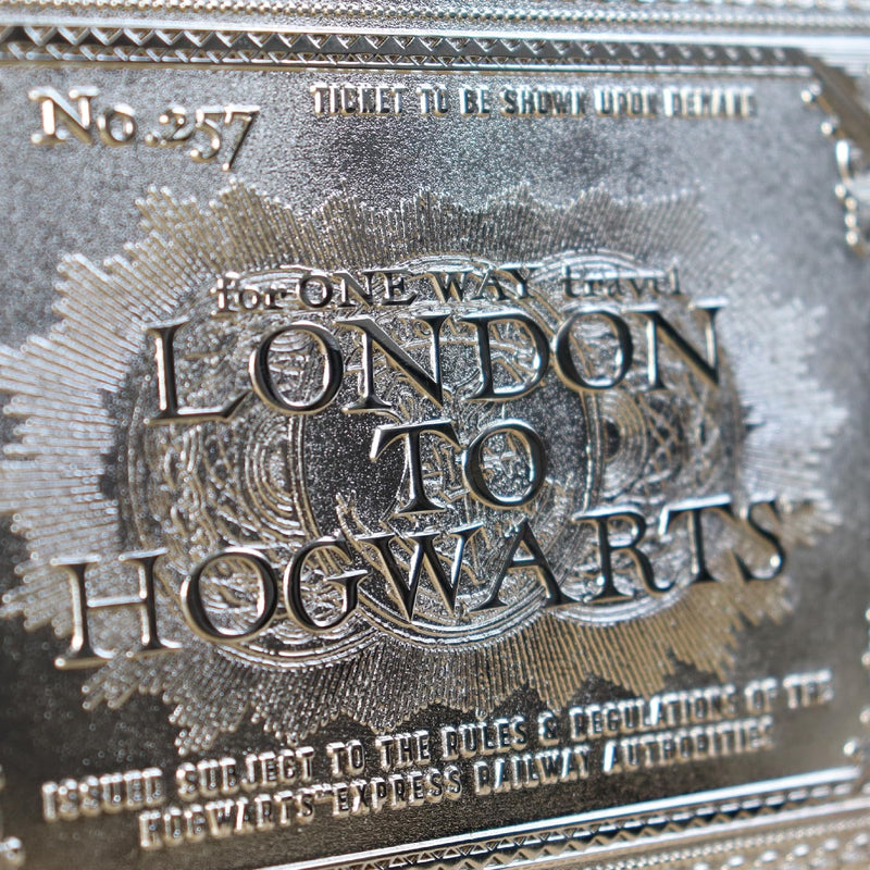 Fanattik THG-HP25 Limited Edition Replica Silver Plated Hogwarts Express Train Ticket