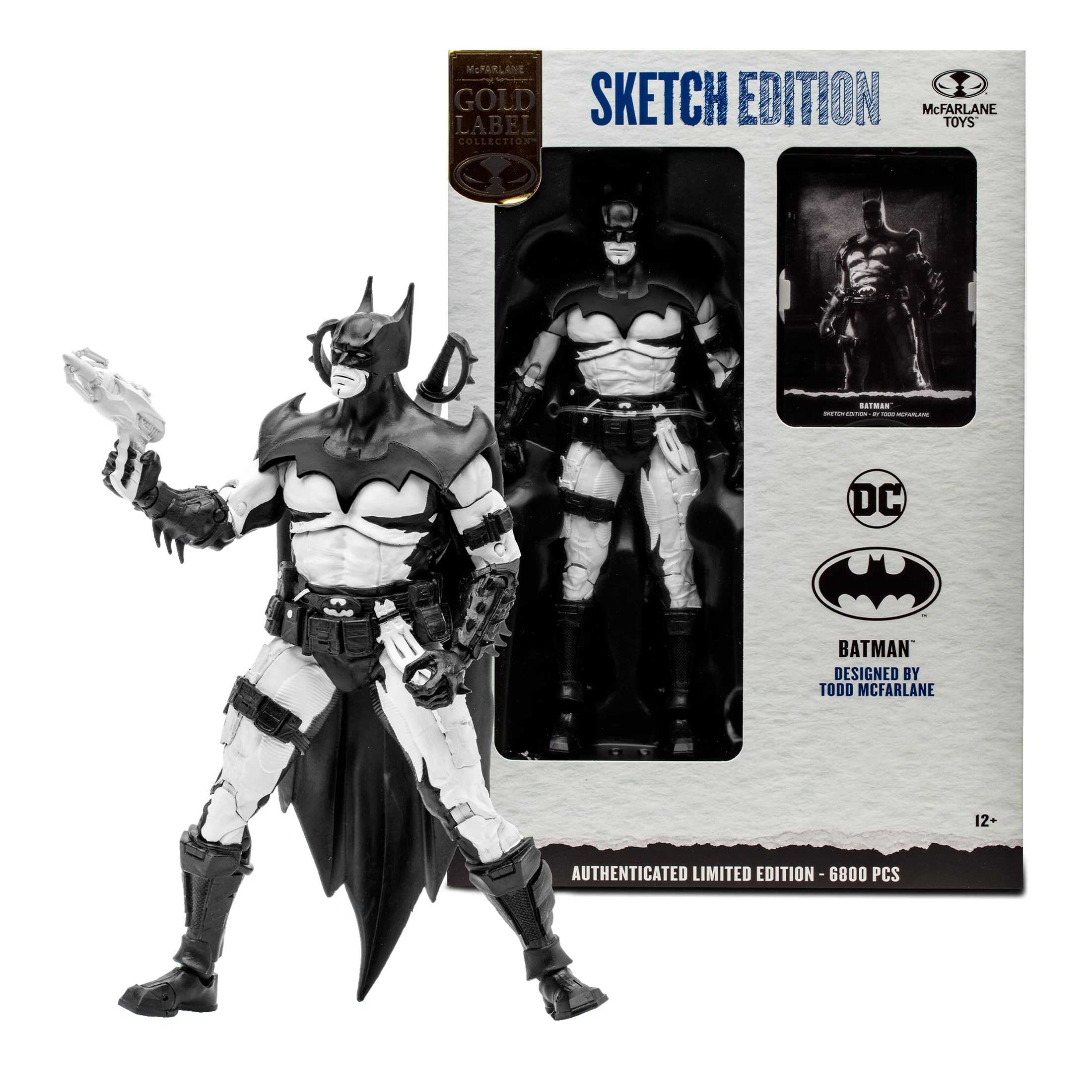 McFarlane Toys DC Multiverse Batman 7-Inch Scale Figure - Sketch Artist Edition with Exclusive Accessories, Ultra Articulation, Designer Box, and Collectible Art Card for Collectors