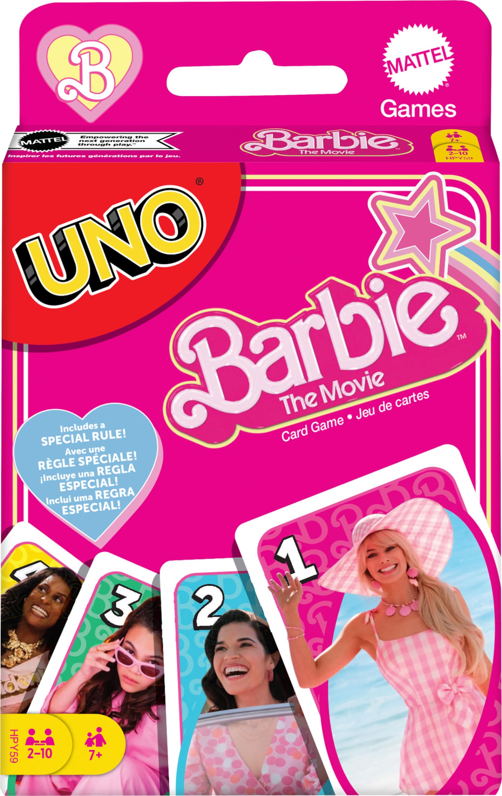 UNO Barbie The Movie Card Game, Inspired by the Movie for Family Night, Game Night, Travel, Camping and Party, HPY59