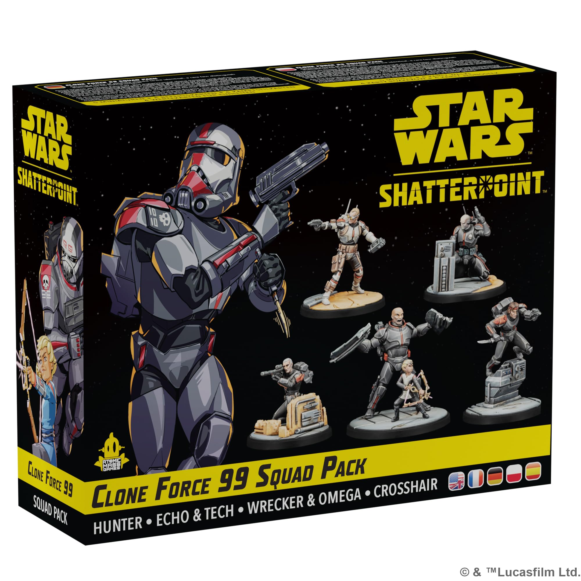 ATOMIC MASS GAMES | Star Wars: Shatterpoint: Clone Force 99 (Bad Batch Squad Pack) | Miniatures Game | Ages 14+ | 2 Players | 90 Minutes Playing Time