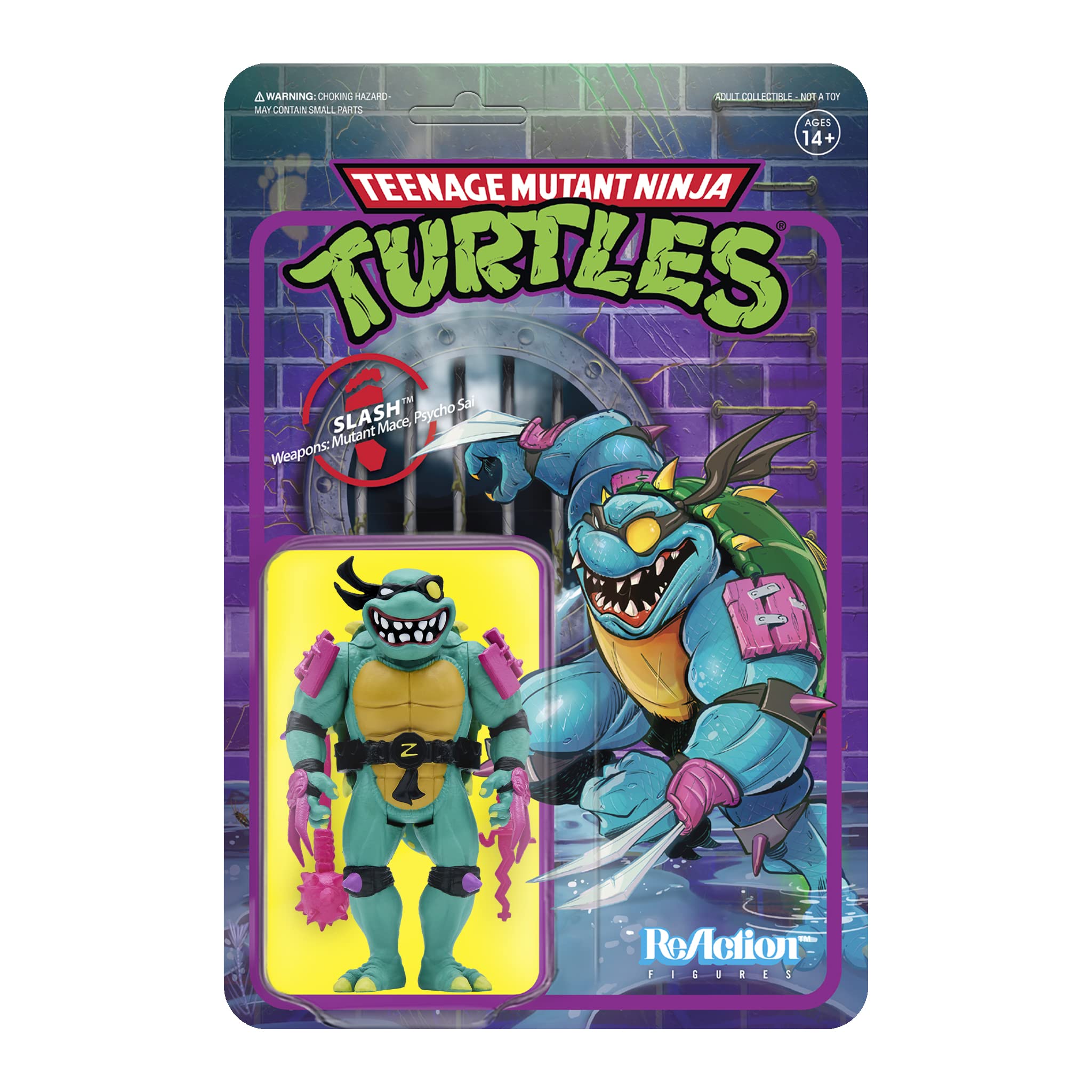 SUPER7 - Teenage Mutant Ninja Turtles Slash 3.75 in Reaction Figure