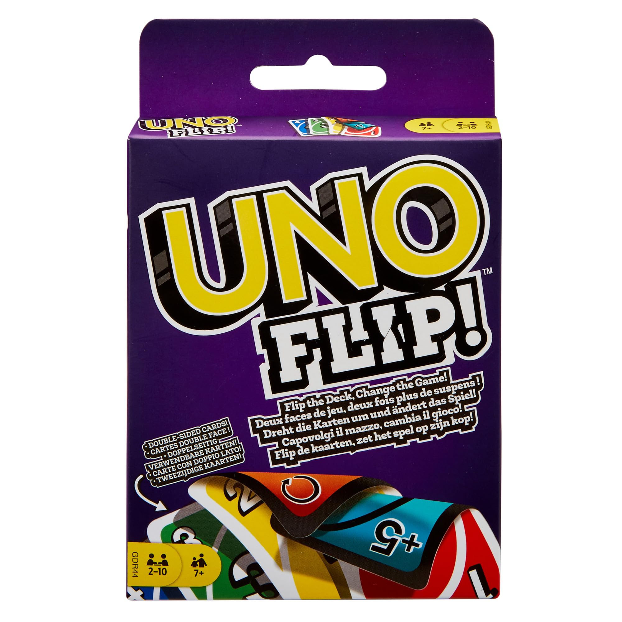 Mattel Games UNO FLIP! Family Card Game for Adults, Teens & Kids, Double-sided Deck with Special Flip Card, 112 Cards, 7 Year Old and Up, ‎GDR44