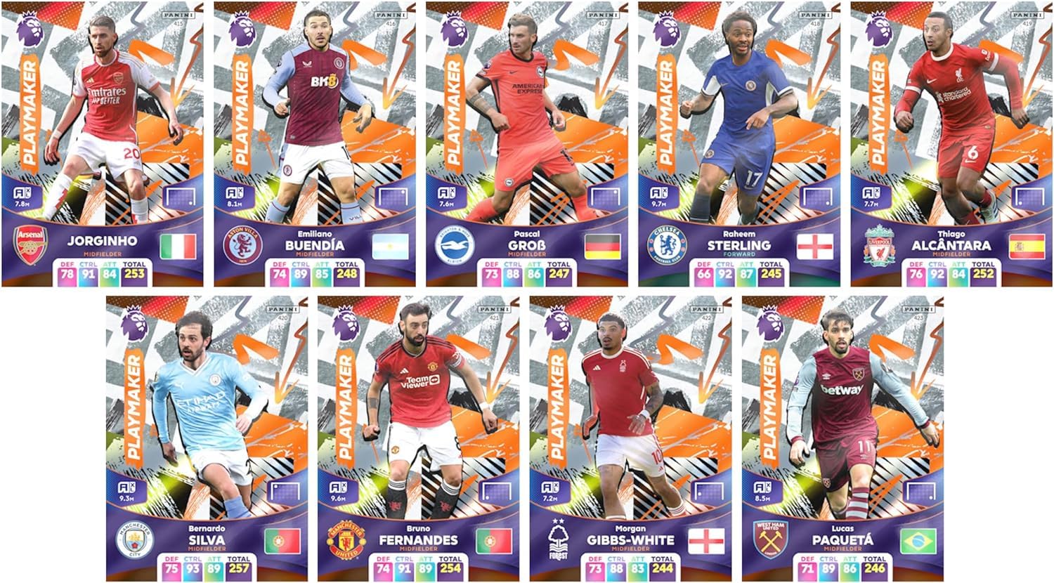 Panini Premier League 2023 2024 Playmaker Trading Card Full Set