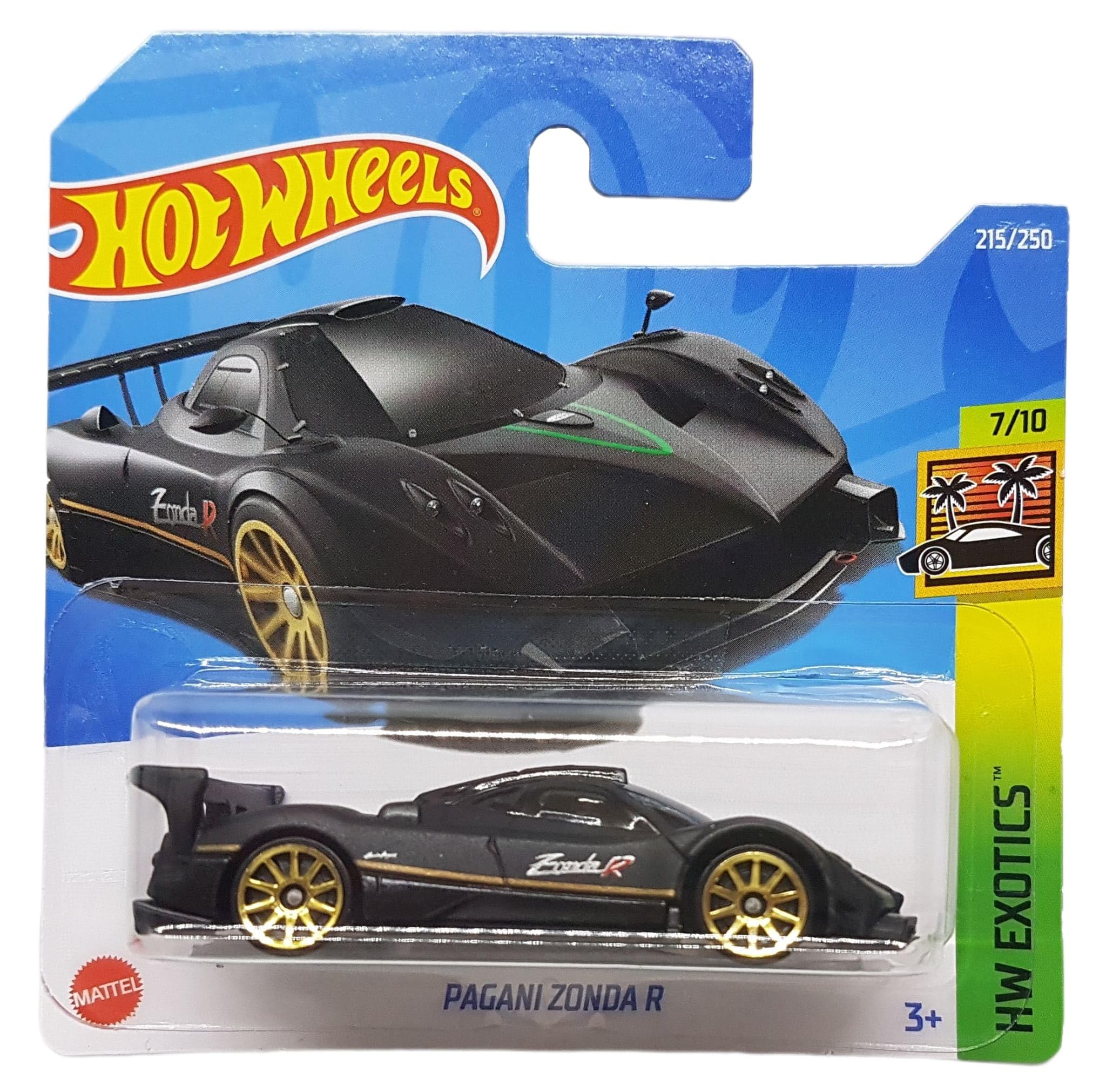 Hot Wheels - Pagani Zonda R - HW Exotics 7/10 - HCT02 - Short Card - Sports Car - Black - Mattel 2022