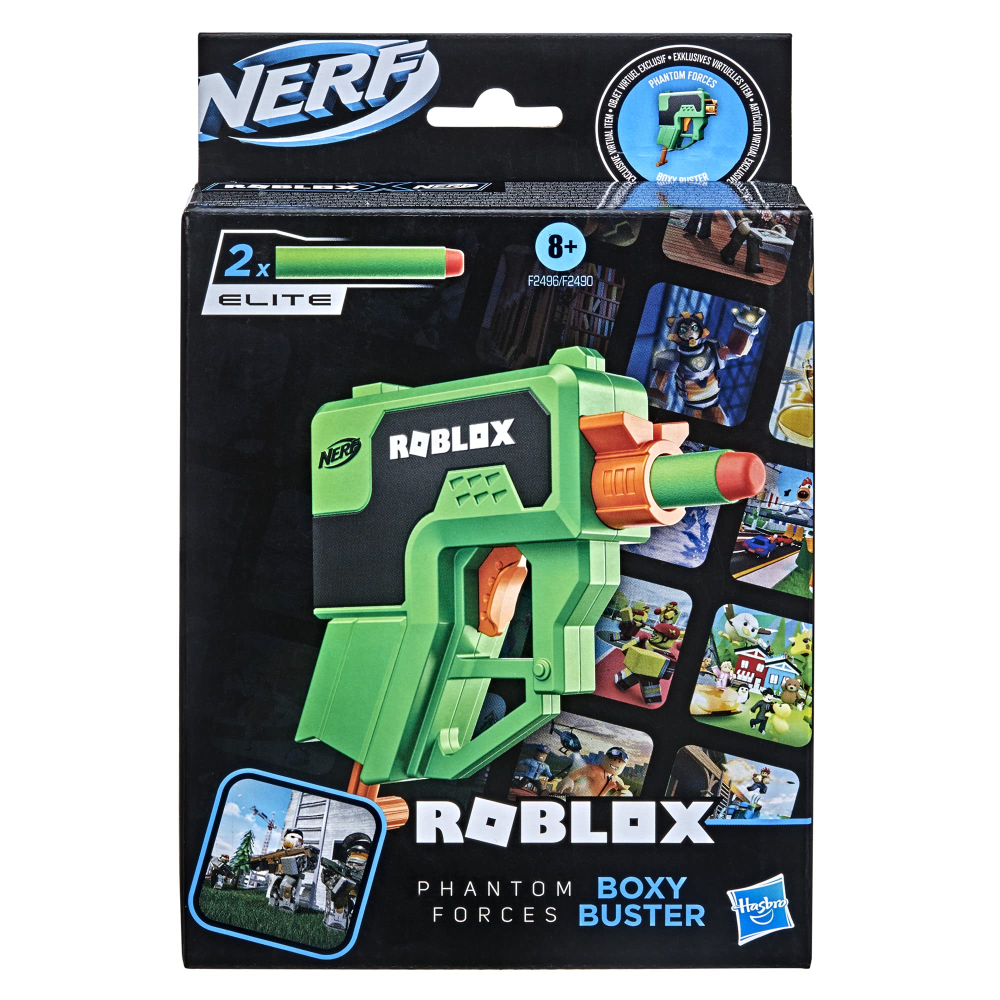 Nerf Roblox Phantom Forces Boxy Buster Toy Gun Foam Dart Blaster - Includes 2x Darts