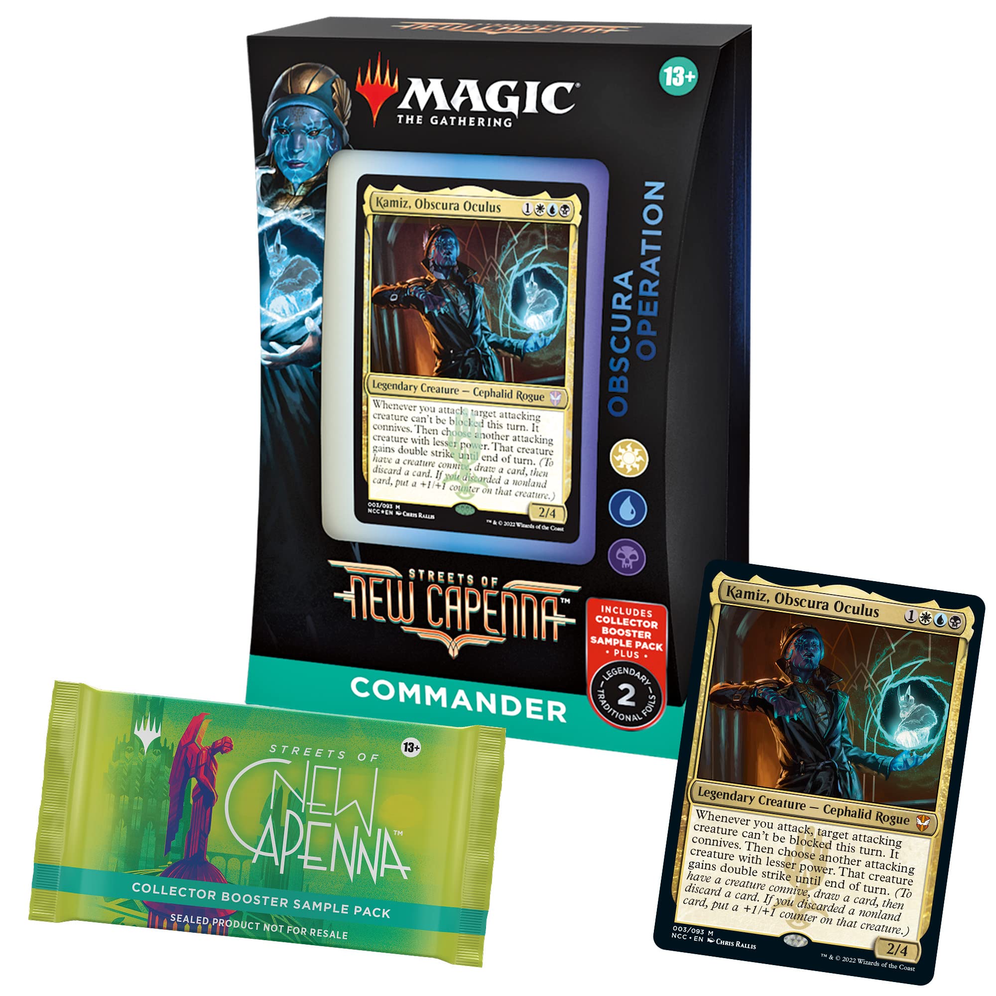 Magic: The Gathering Streets of New Capenna Commander Deck Obscura Operation + Collector Booster Sample Pack