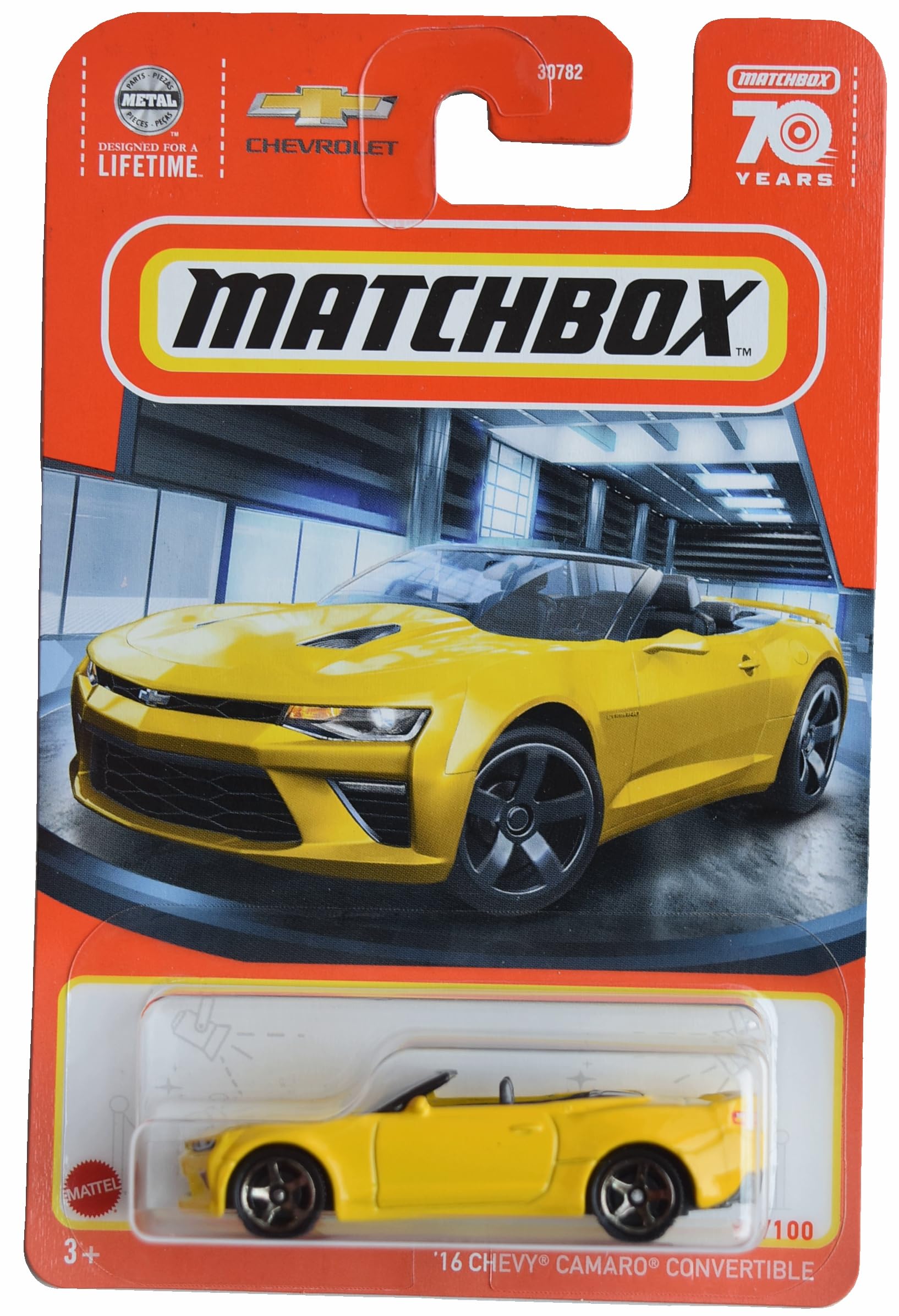 Matchbox '16 Chevy Camaro Convertible, Yellow 33/100