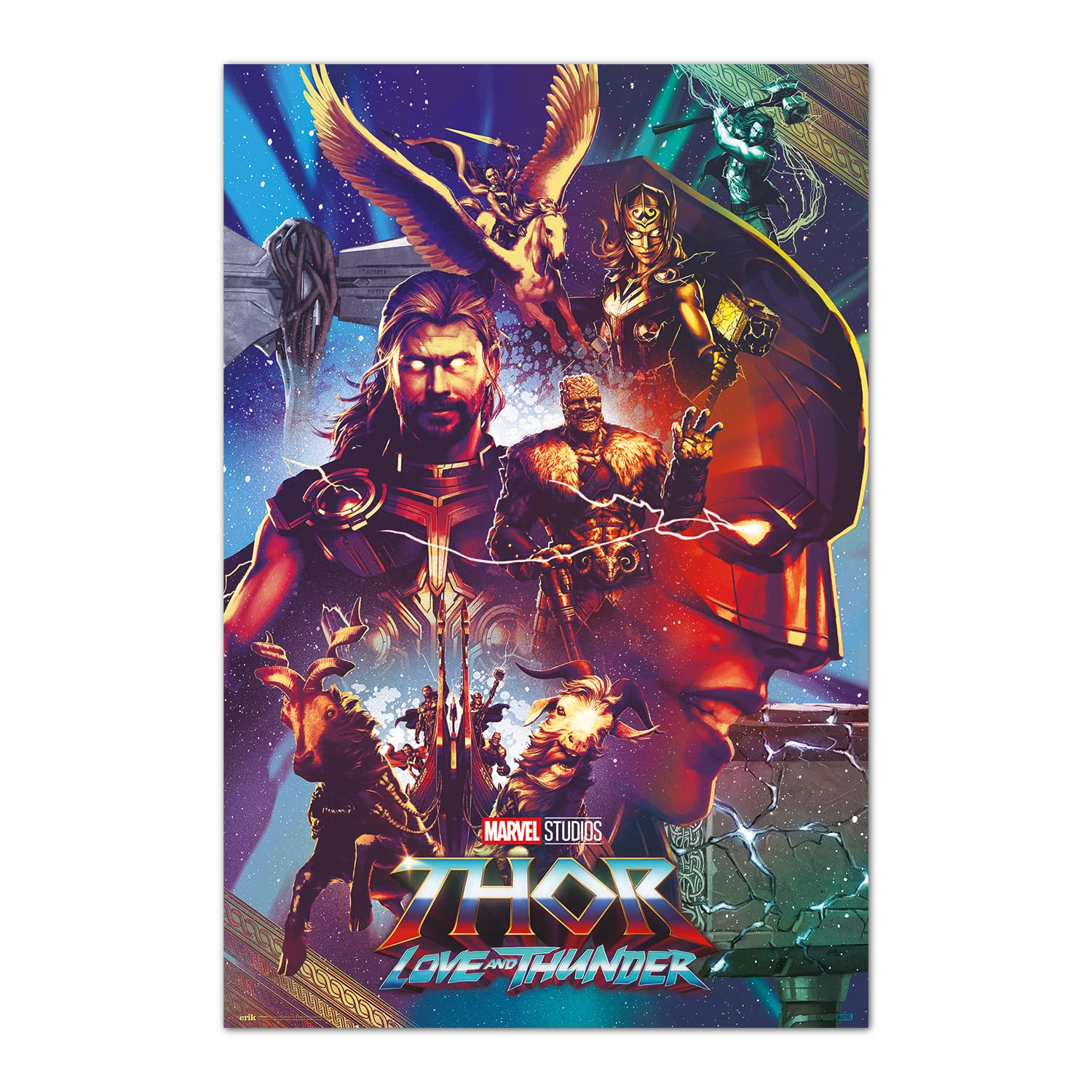 Grupo Erik Marvel Thor love And Thunder Poster - 36 x 24 inches / 91.5 x 61 cm - Shipped Rolled Up - Marvel Poster - Cool Posters - Art Poster - Posters & Prints - Wall Posters