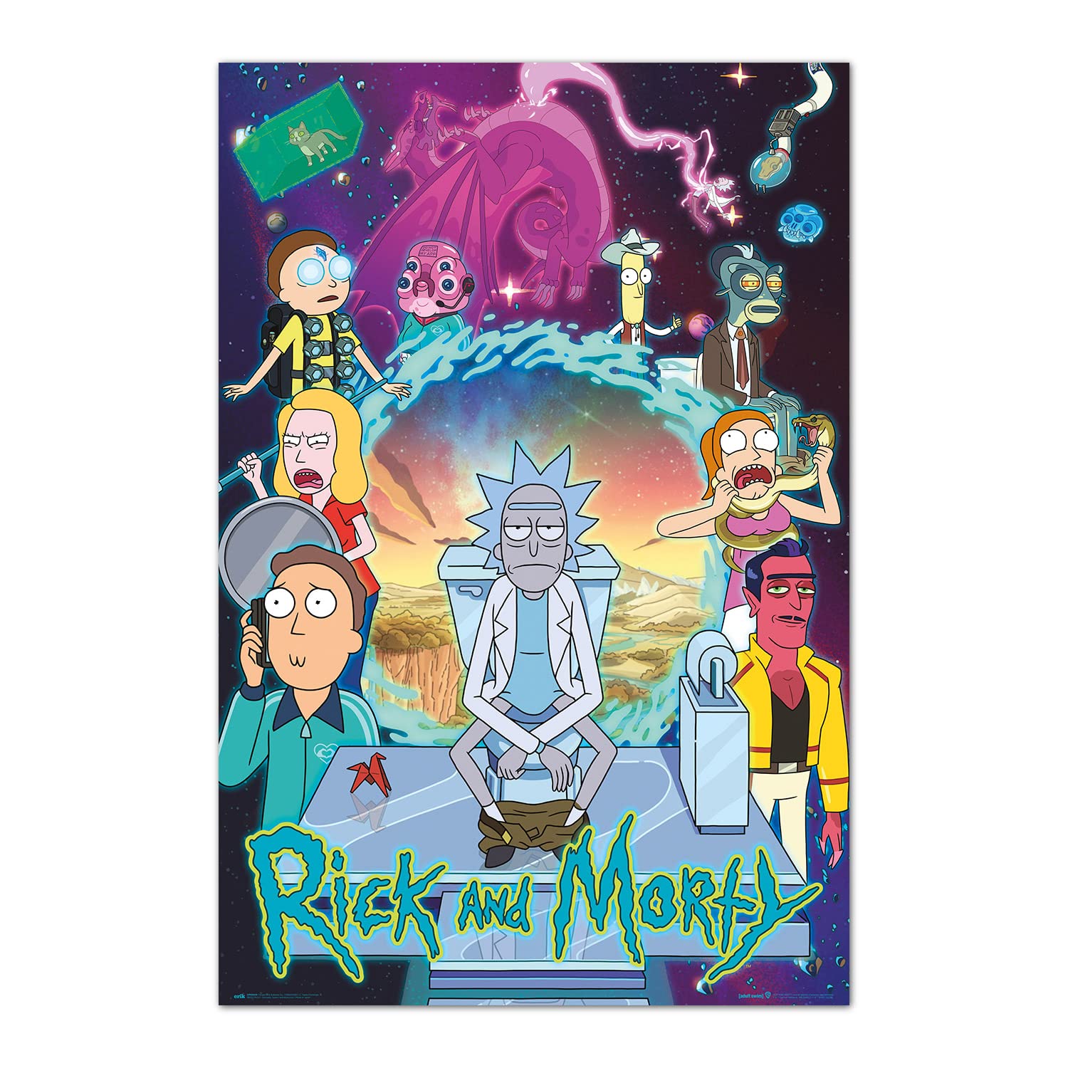 Grupo Erik Rick And Morty Season 4 Poster - 36 x 24 inches / 91.5 x 61 cm - Shipped Rolled Up - Cool Posters - Art Poster - Posters & Prints - Wall Posters