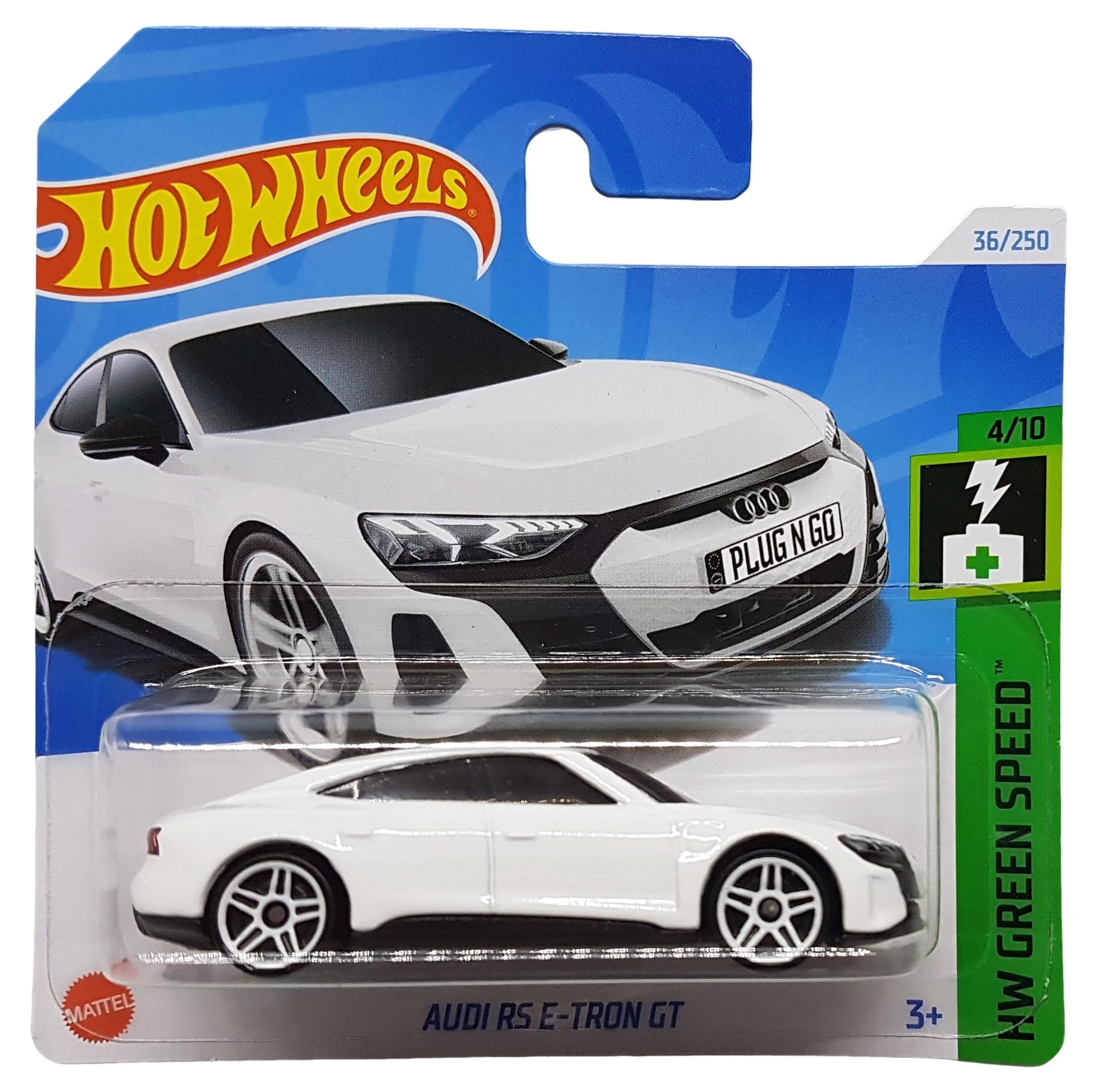 Hot Wheels - Audi RS E-Tron GT - HW Green Speed 4/10 - HTB81 - Short Card - White - Mattel 2024