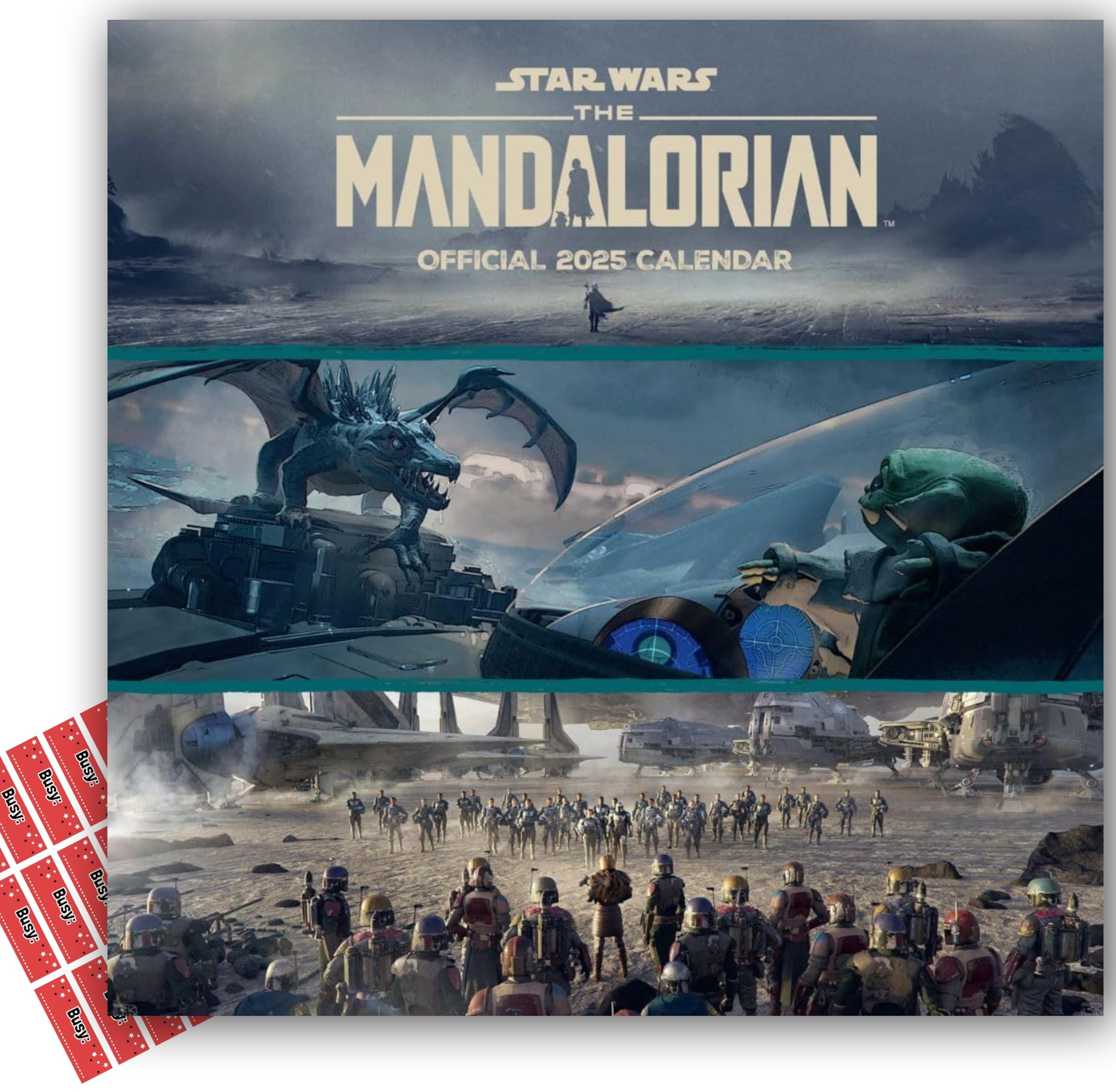 Star Wars The Mandalorian Calendar 2025 Square Wall Calendar with Free Organisational Stickers