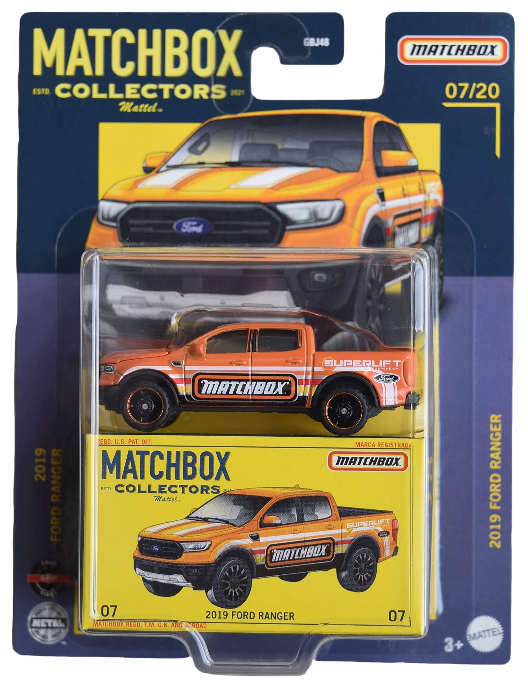 Matchbox 2019 Ford Ranger [7/20, Orange]