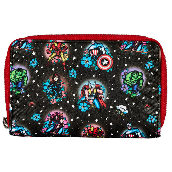 Loungefly Marvel Avengers Tattoo Zip Around Wallet Marvel - Avengers One Size, Marvel - Avengers, One Size, Marvel Avengers Tattoo Zip Around Wallet