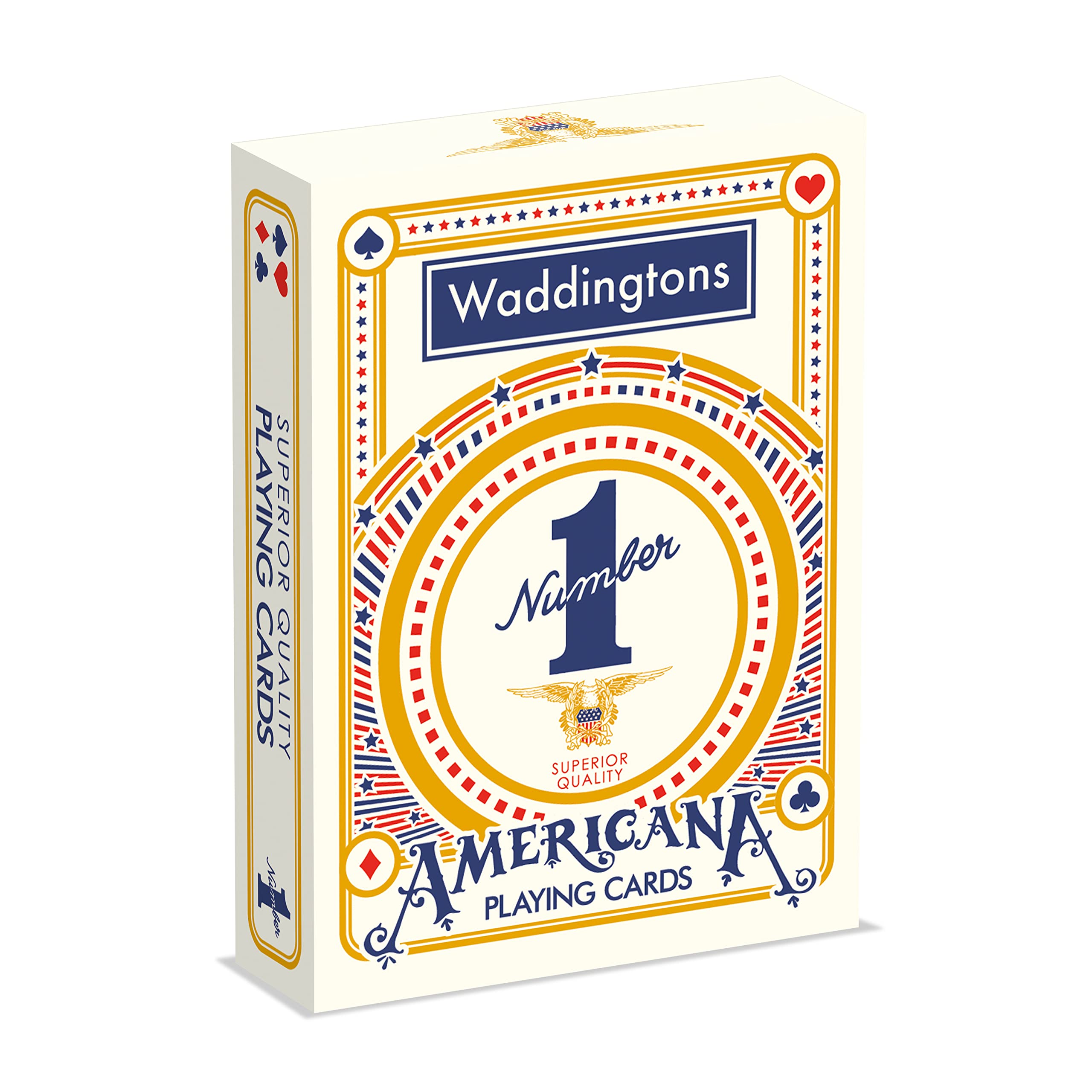 Waddingtons Number 1 Americana Playing Card Game, classic deck of cards associated with the Stars and Stripes, play poker, rummy, solitaire or snap, gift and toy for boys girls and adults aged 4 plus