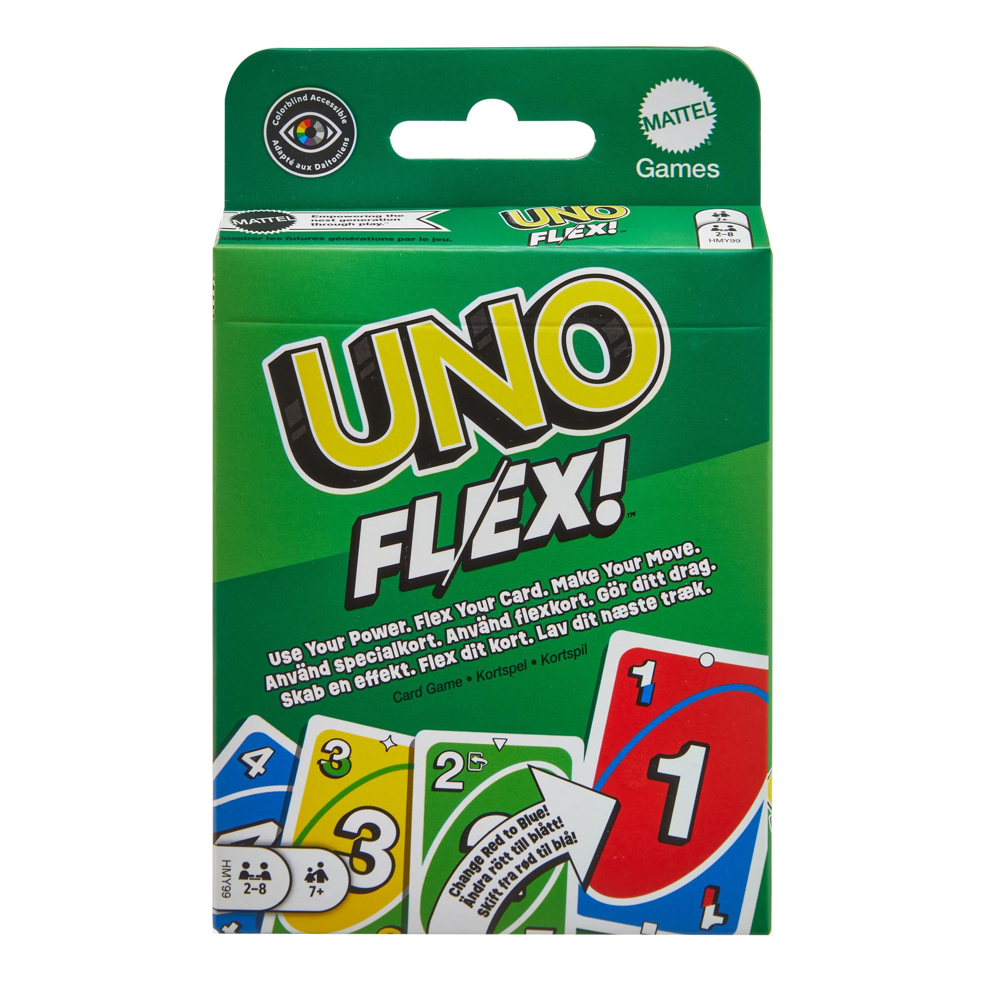 Mattel Games UNO Flex, Family Card Game for Kids and Adults for Party Game Night, Use as a Travel Game or Engaging Gift for Kids, 2 to 8 Players, Ages 7 and Up, HMY99