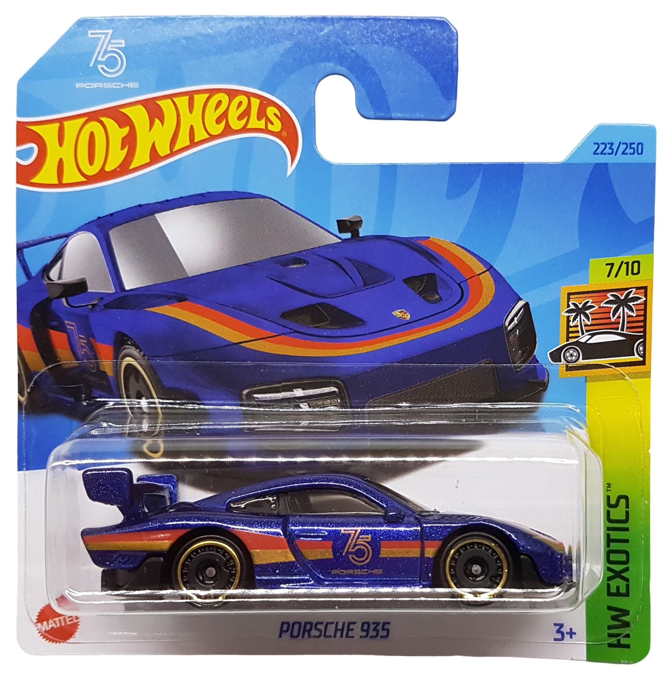 Hot Wheels - Porsche 935 - HW Exotics 7/10 - HKH96 - Short Card - Blue Metallic - Mattel 2023