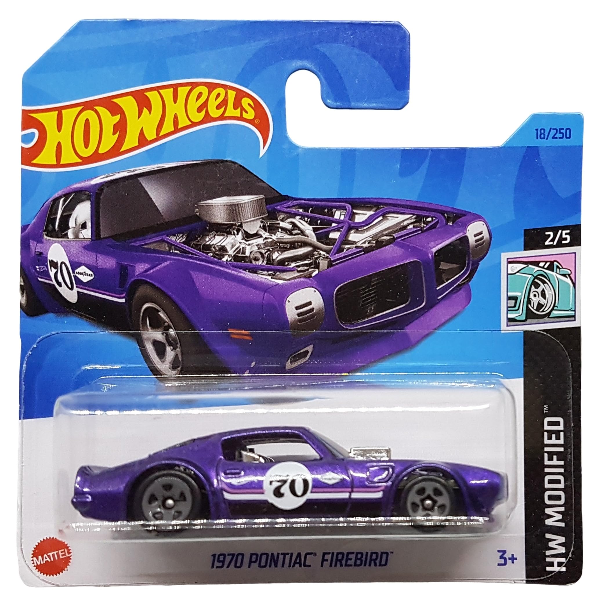 Hot Wheels 1970 Pontiac Firebird (Purple) 2/5 HW Modified - 2023-18/250 (Short Card) - COMES IN A KLAS CAR KEEPER PROTECTIVE COLLECTORS CASE - HKK49