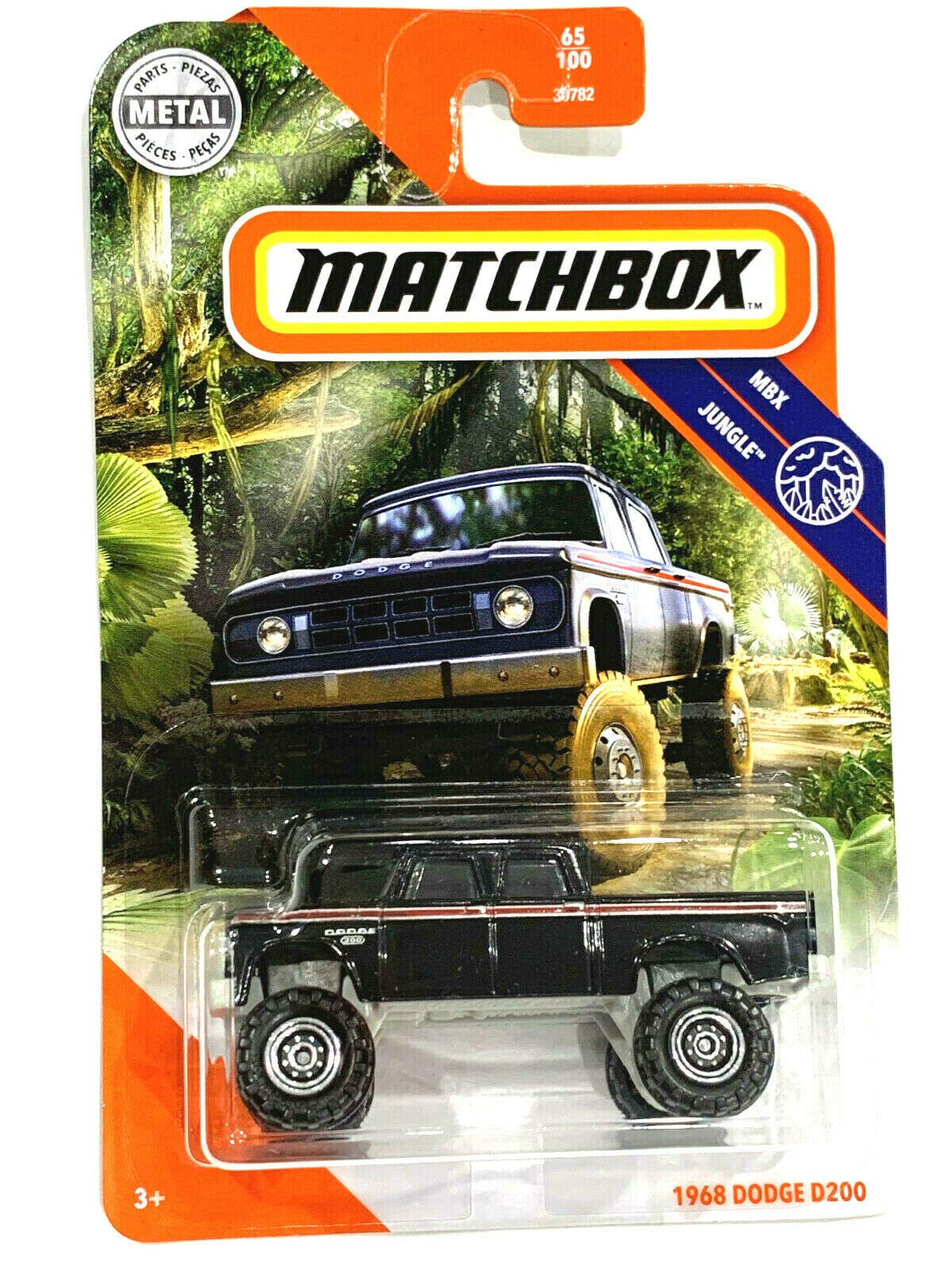 Sinoeem Matchbox MBX Jungle 1968 Dodge D200 (Black) 65/100