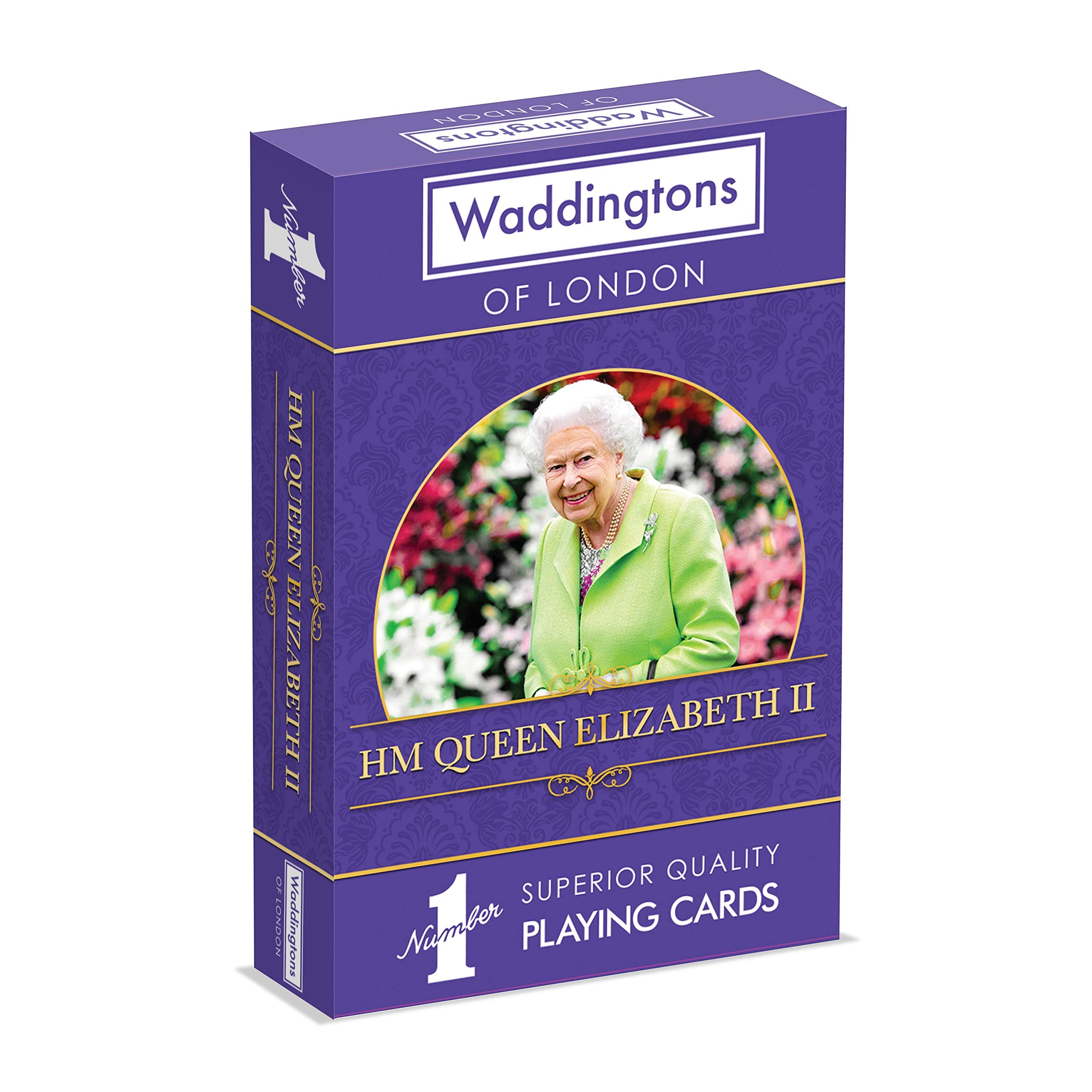 Waddingtons Number 1 HM Queen Elizabeth II Playing Card Game, play with Princess Charlotte, Prince George, King George VI and Her Majesty’s corgis, gift and toy for boys, girls and adults Aged 6 plus