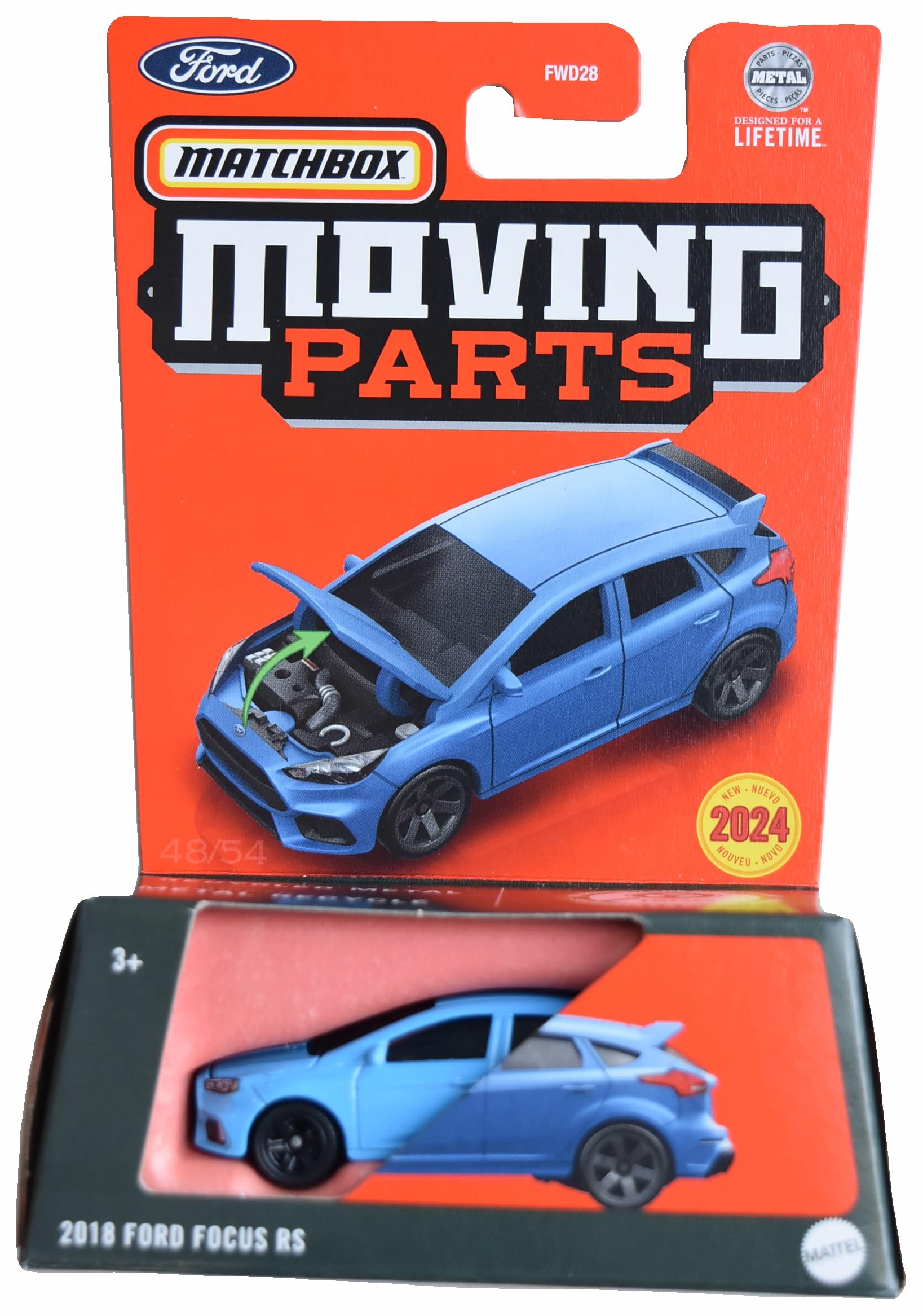 Matchbox 2018 Ford Focus RS, Moving Parts [Blue], FWD28