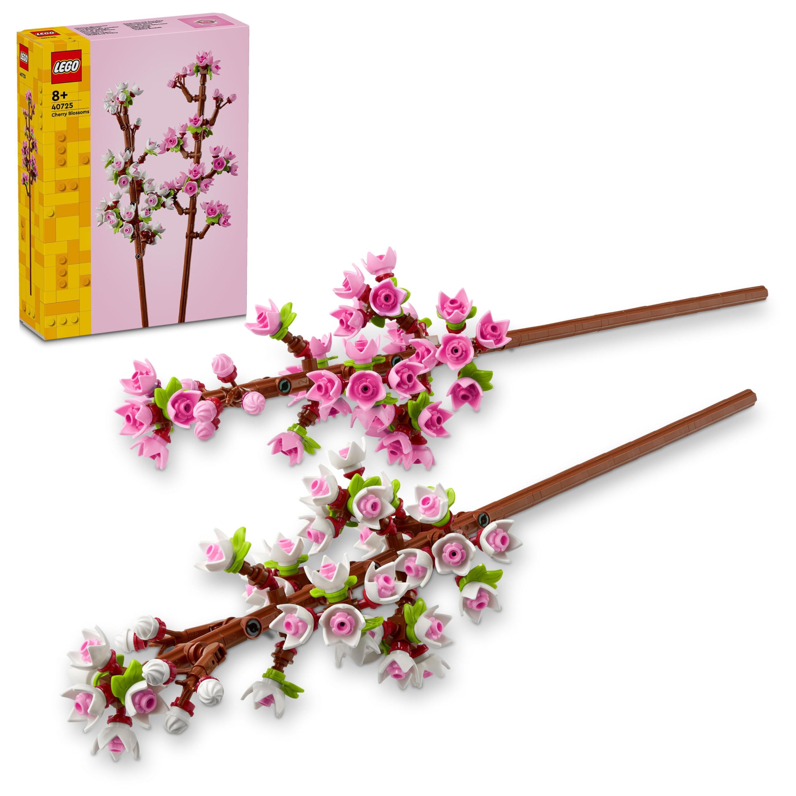 LEGO Cherry Blossoms, Artificial Faux Flowers Set, Valentine's Day Gift Idea, Makes a Great Desk Decor Accessory for 8 Plus Year Old Girls, Boys and Teens 40725