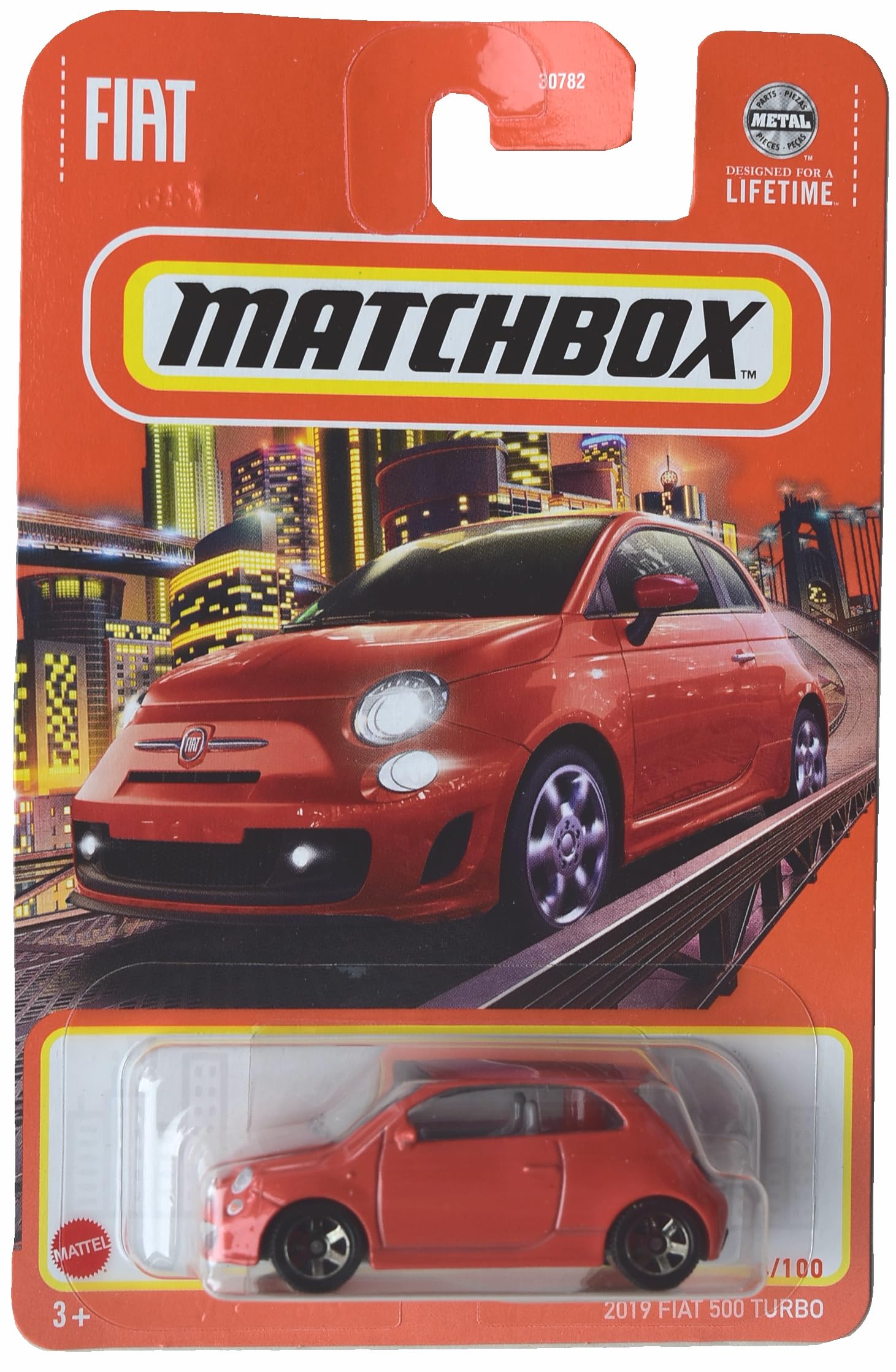 Matchbox 2019 Fiat 500 Turbo, Orange 4/100, HVL70