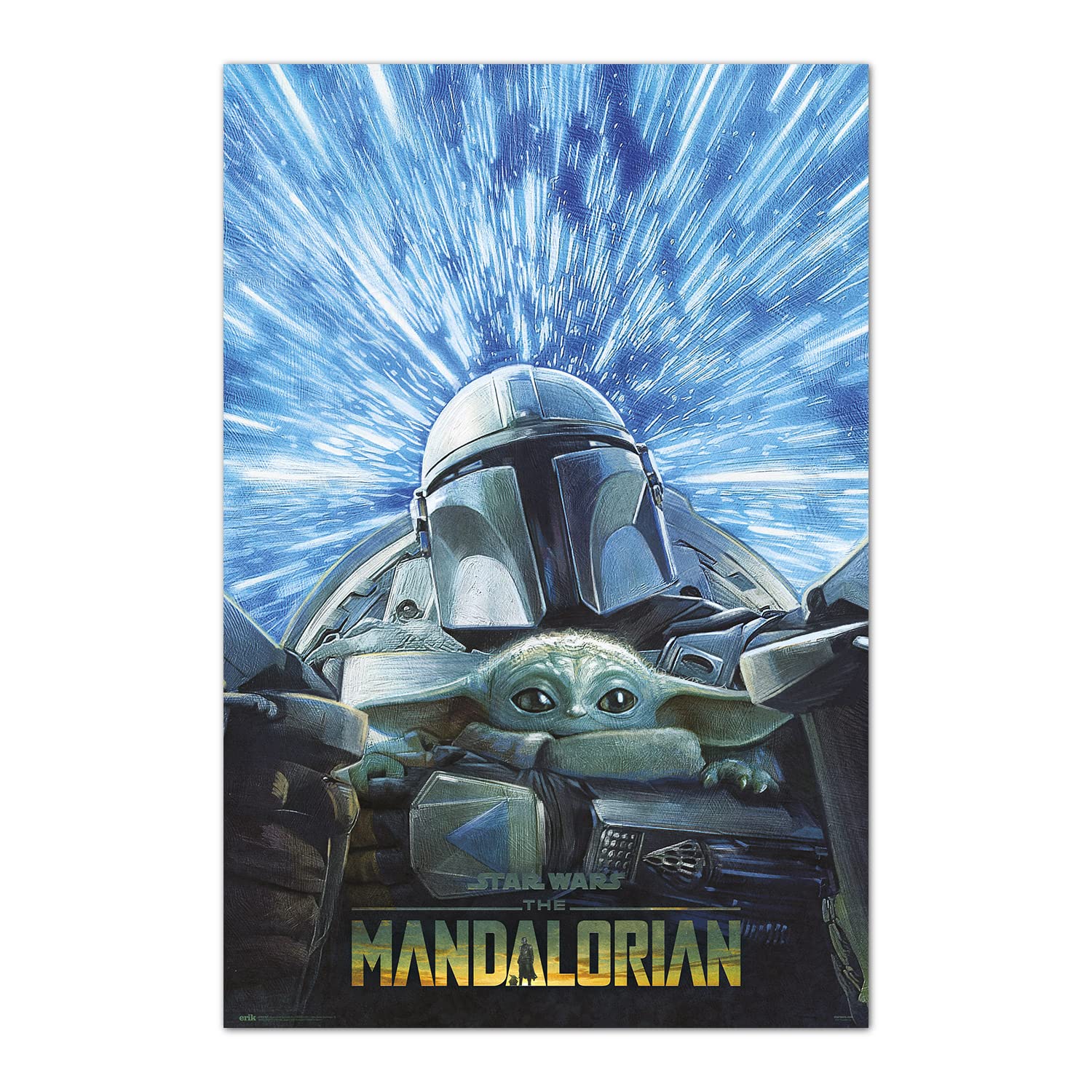 Grupo Erik Star Wars The Mandalorian - Hyperspace Poster - 36 x 24 inches / 91.5 x 61 cm - Shipped Rolled Up - Cool Posters - Art Poster - Posters & Prints - Wall Posters