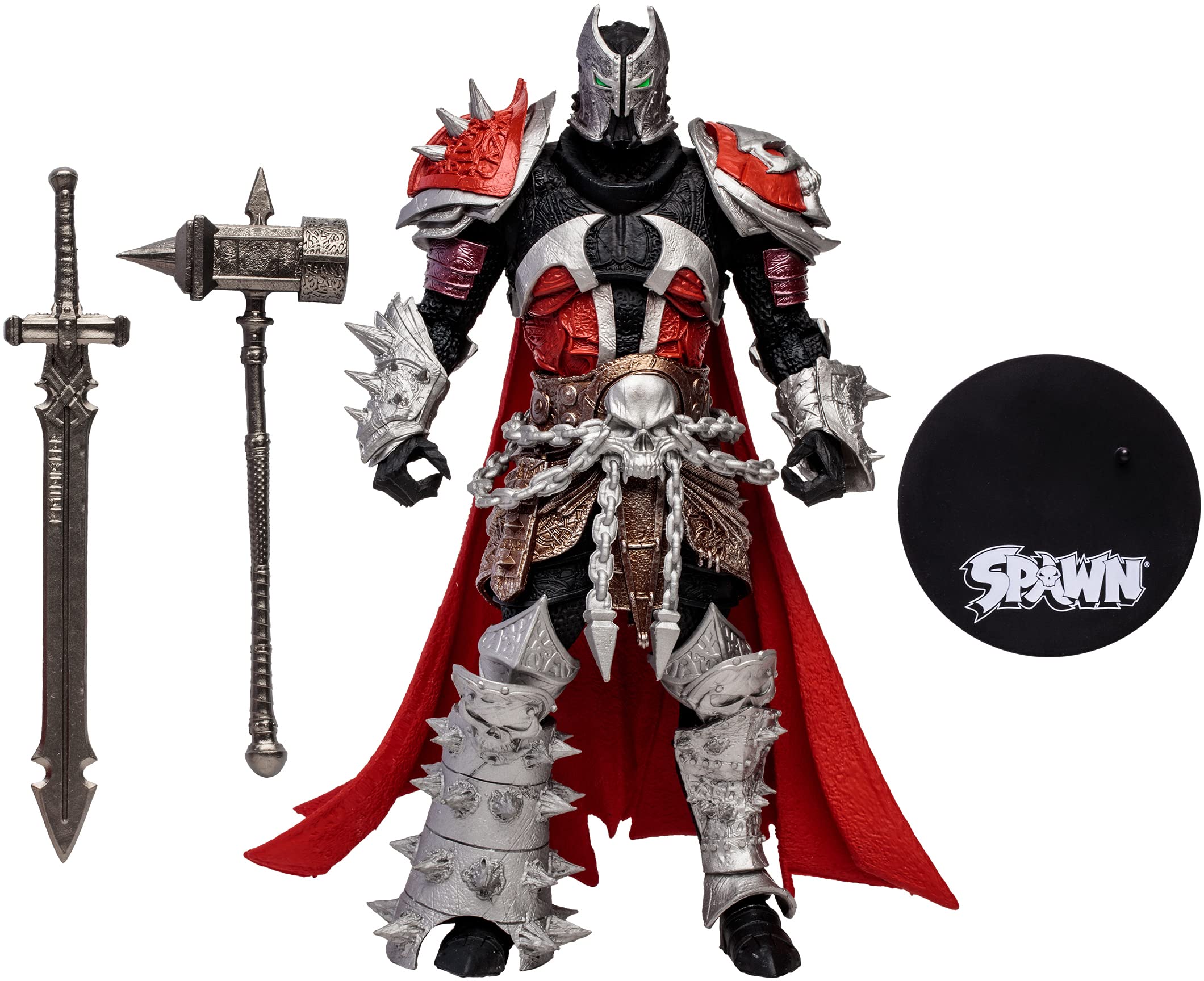 McFarlane Toys, Spawn Comic 7-inch Medieval Spawn Action Figure with 22 Moving Parts, Collectible Figure with Accessories and Collectors Stand Base – Ages 12+