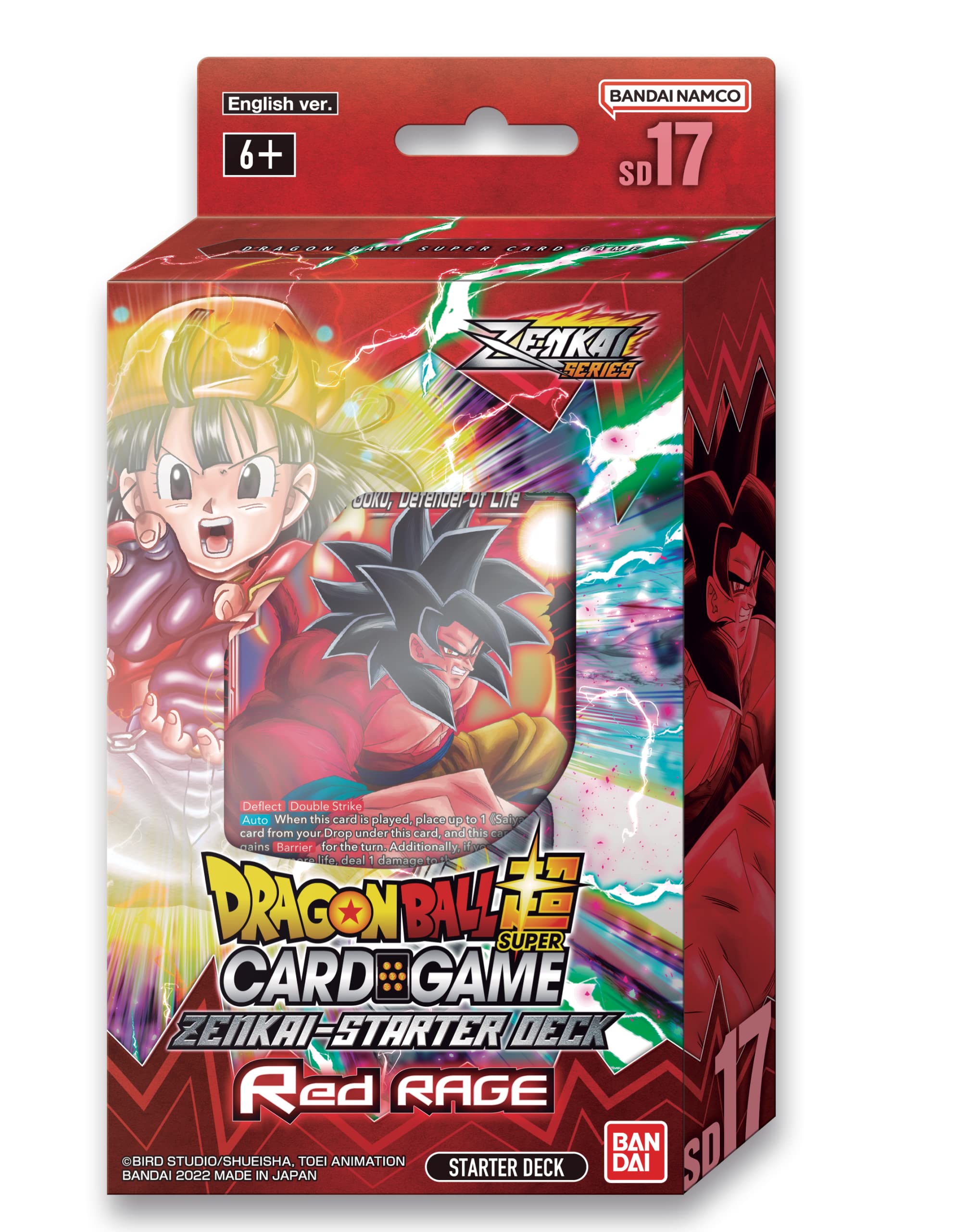 BANDAI | Dragon Ball Super CG: Zenkai Series Starter Deck (SD17) - Red Rage | Card Game | Ages 6+ | 1 Player