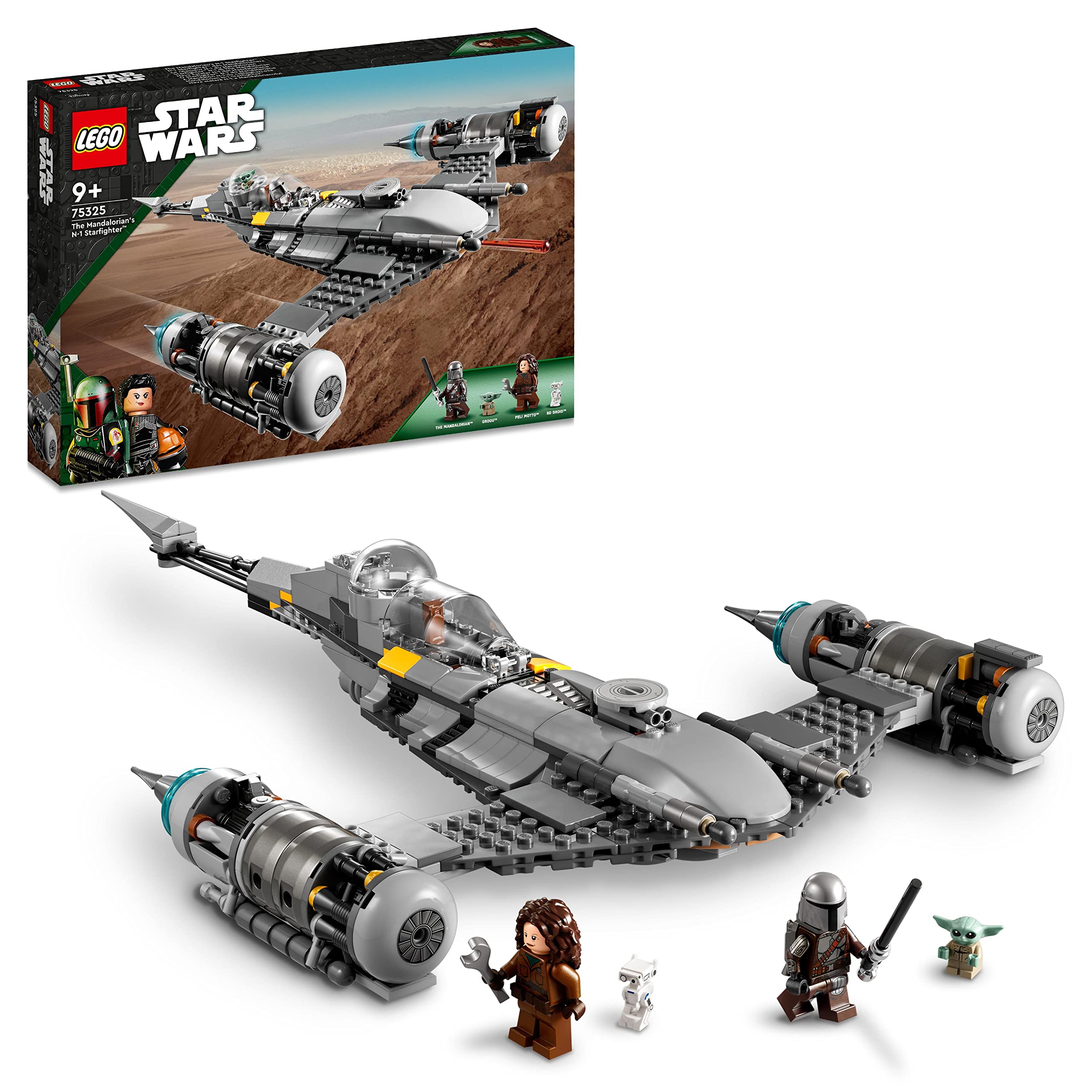 LEGO Star Wars The Mandalorian's N-1 Starfighter Building Toy, The Book of Boba Fett, Gift idea for Kids, Boys & Girls Age 9 Plus with Baby Yoda and Droid Figures 75325