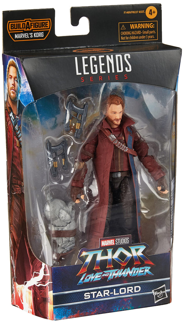 Marvel Hasbro Legends Thor: Love and Thunder Star-Lord Action Figure 15-cm Collectible Toy, 2 Accessories, 1 Build-A-Figure Part, Multicolor,F1409