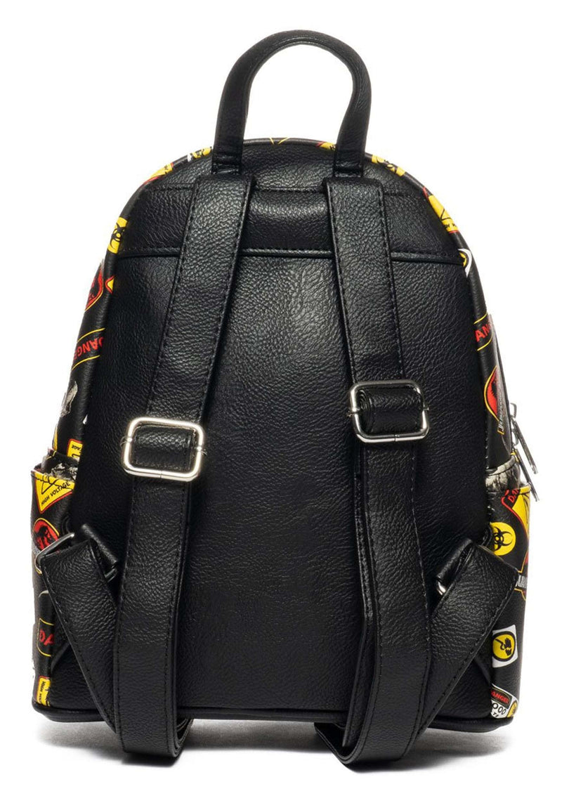 Jurassic Park Warning Signs Mini-Backpack - Entertainment Earth Exclusive, Black, One Size