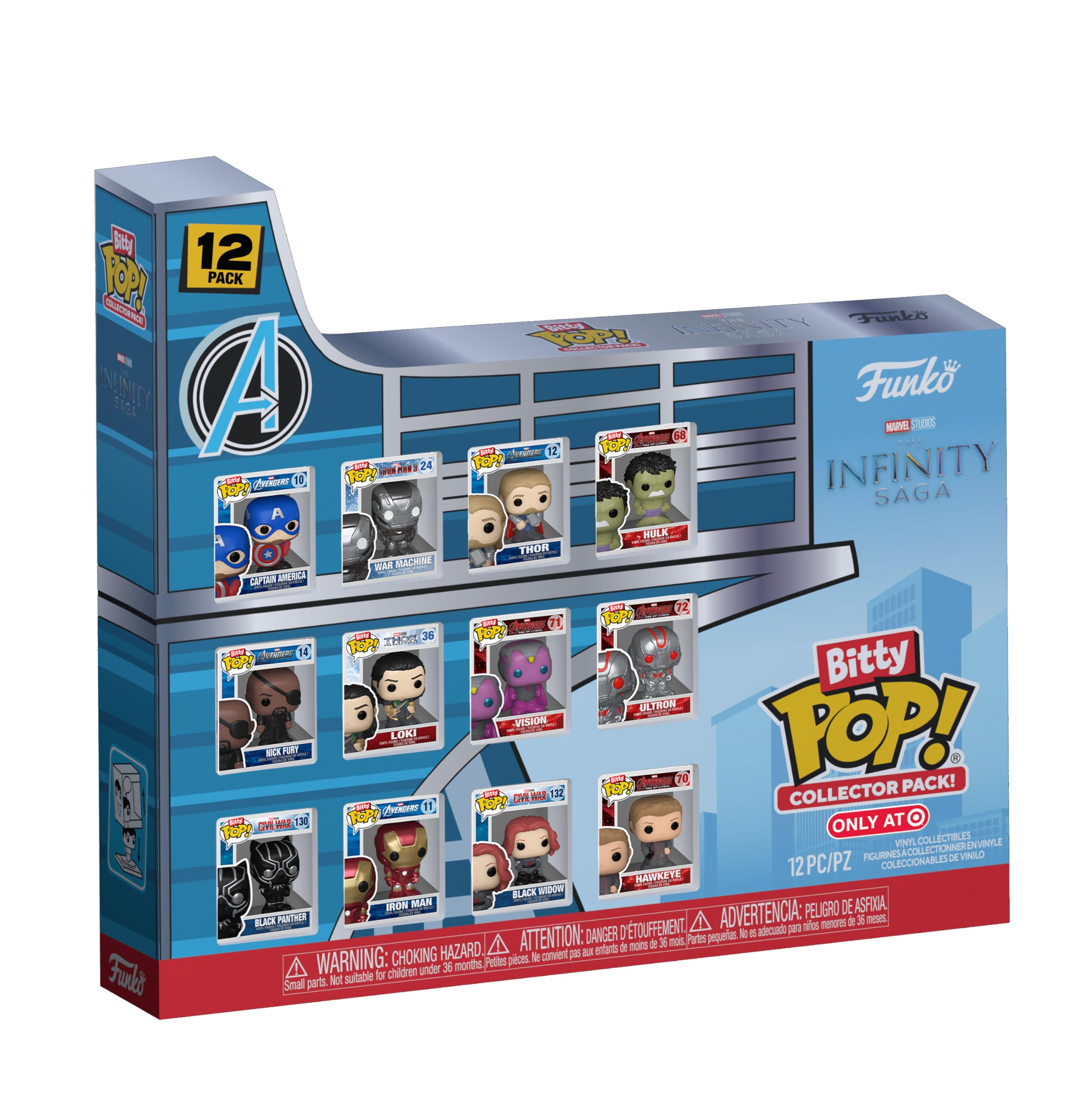 Funko Bitty Pop! Marvel: Infinity Saga 12pc Multipack - 0.9 Inch (2.2 Cm) - Marvel Comics Collectable - Stackable Display Shelf Included - Gift Idea - Party Bags Stocking - Cake Topper - Movies Fans